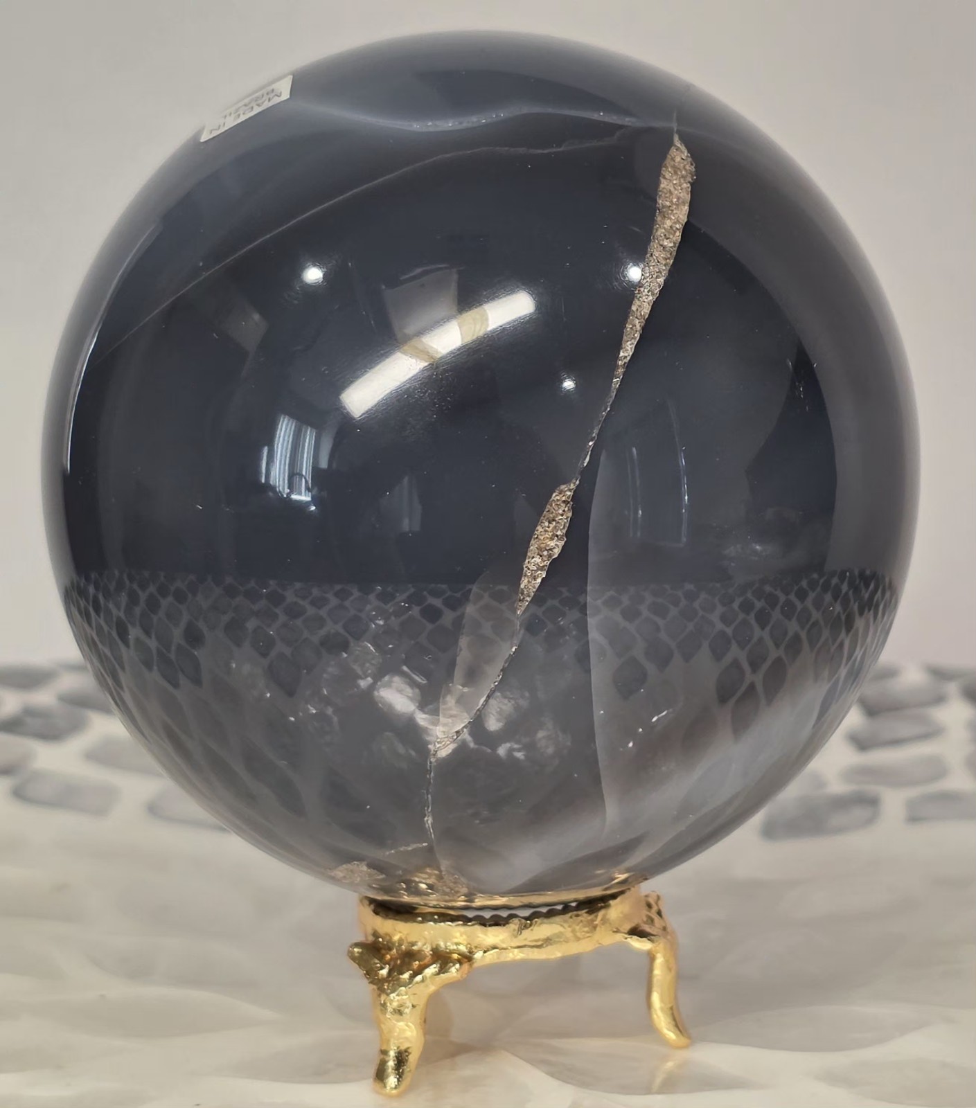 1.98LB 3.5″Natural Druzy Agate Sphere Healing Crystal Ball Home Decor Quartz Vug