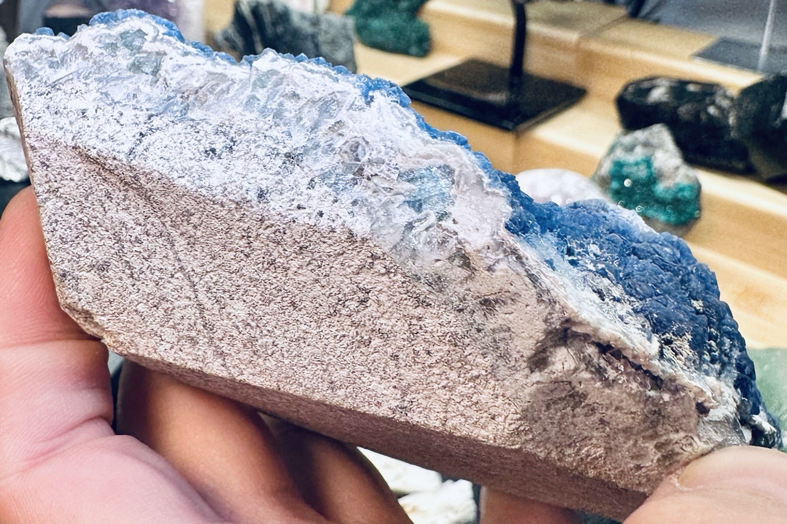 Large Blueberry Fluorite Crystal Cluster Specimen 6″ Natural Blue Purple Mineral