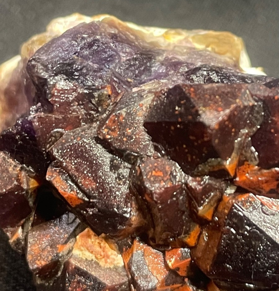 Alien amethyst in quartz in matrix cluster formation of natural mineral India