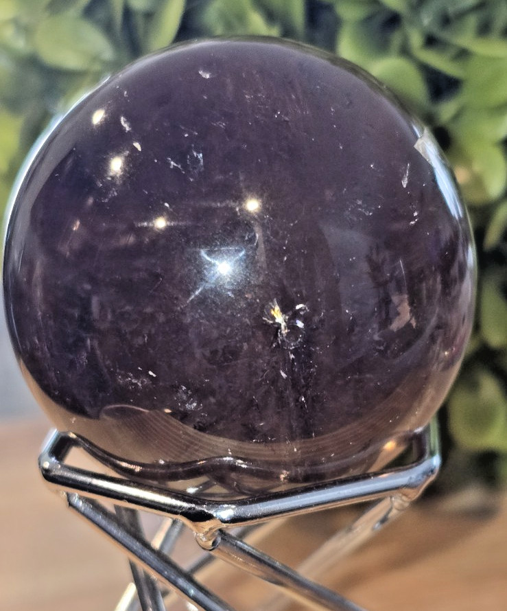 44mm Smoky Quartz Crystal Sphere Natural Smokey Quartz Ball Healing Rainbows