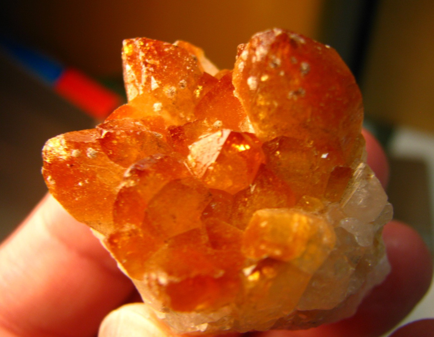 56g 1.8×1.3×1.4inch GOLDEN/YELLOW CITRINE CRYSTALS CLUSTER ON QUARTZ BRAZIL #049