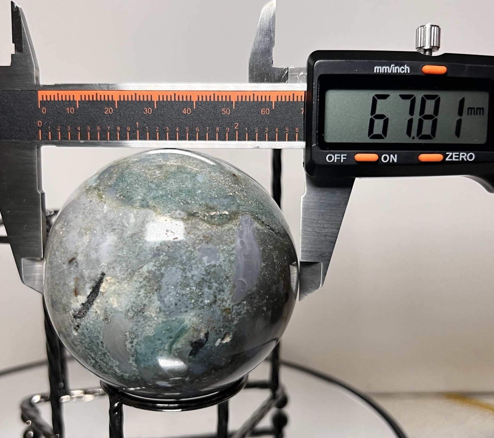 Ocean Jasper 3 Piece Sphere Set with Holder 63mm-67mm -See Pics for Measurements