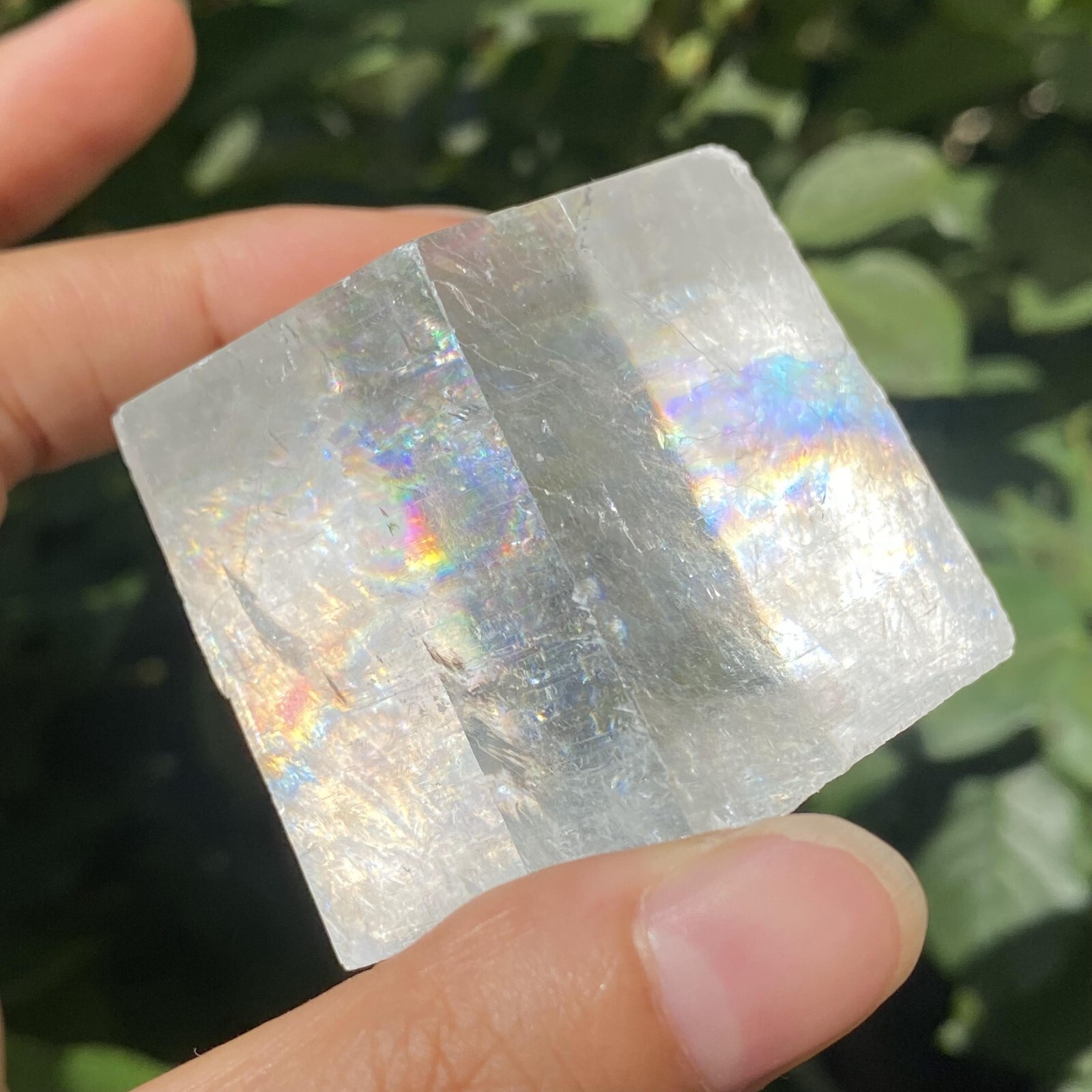 100g Natural Rainbow White Calcite Cube Specimen Crystal Quartz Healing Reiki