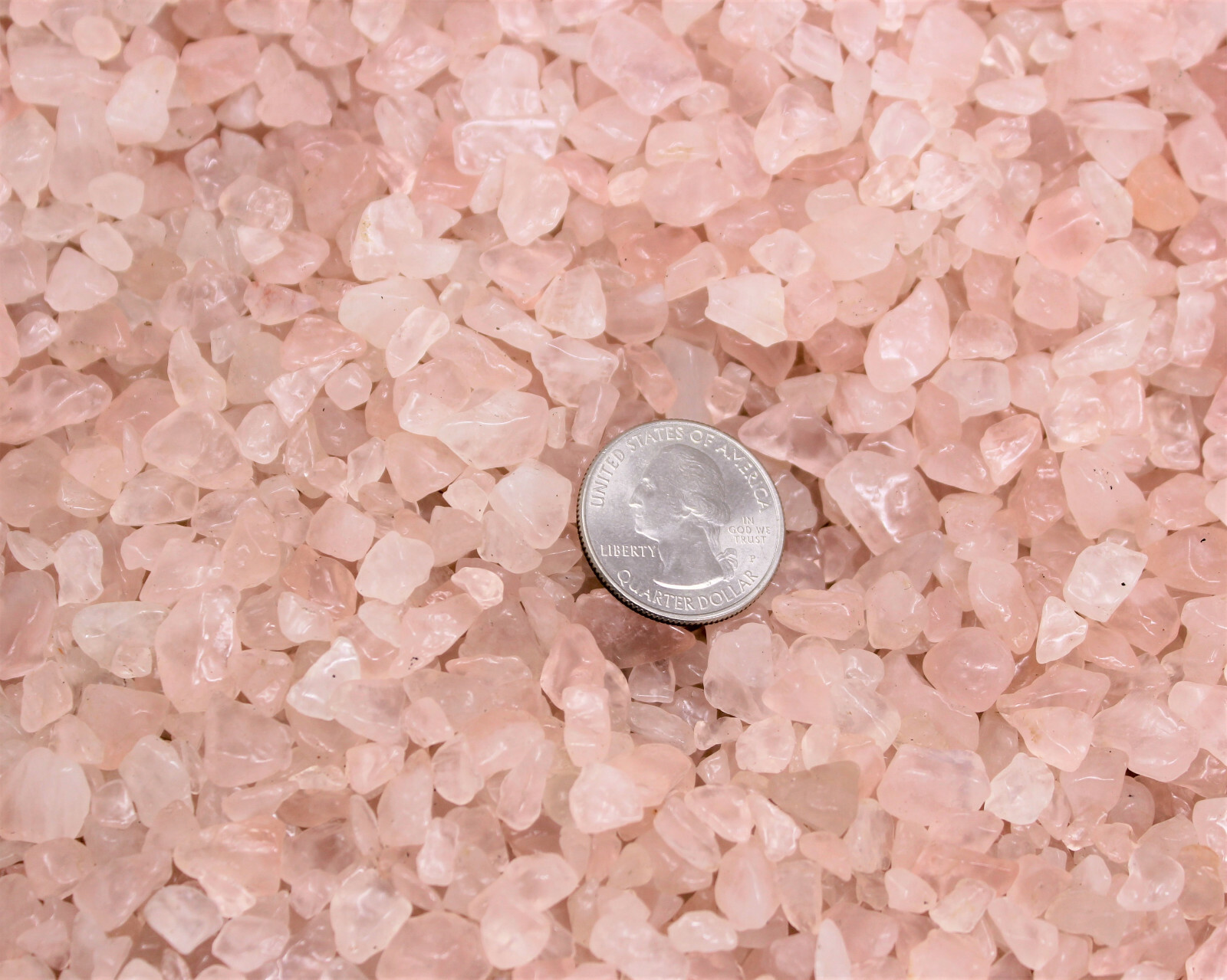 Rose Quartz Semi Tumbled Gemstone Mini Chips 6-8 mm, ‘A’ Grade Wholesale Lots