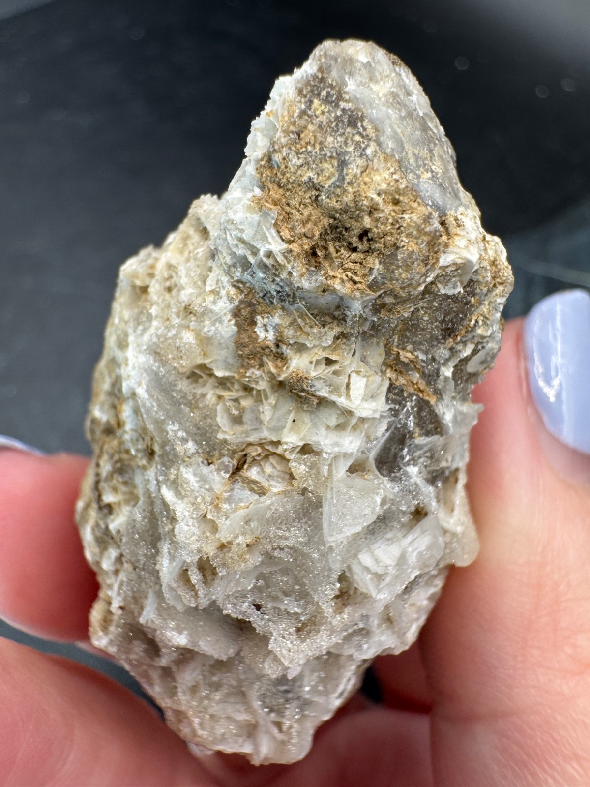 6486 Druzy Petal Calcite on Double Terminated Candle Quartz Inner Mongolia 62g