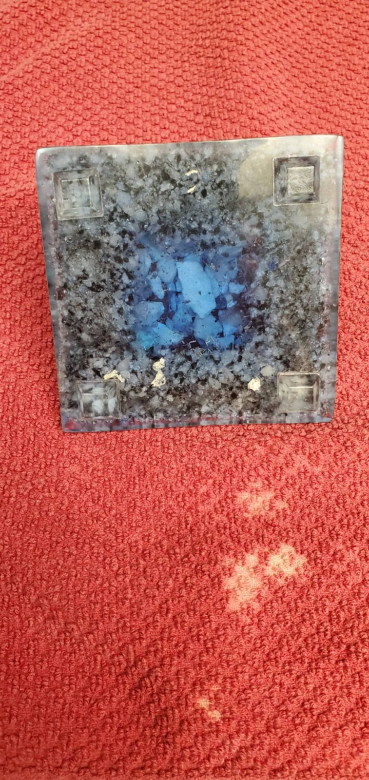 Orgone Pyramid Quartz, Amazonite,Snowflake Obsidian, And Copper/Brass