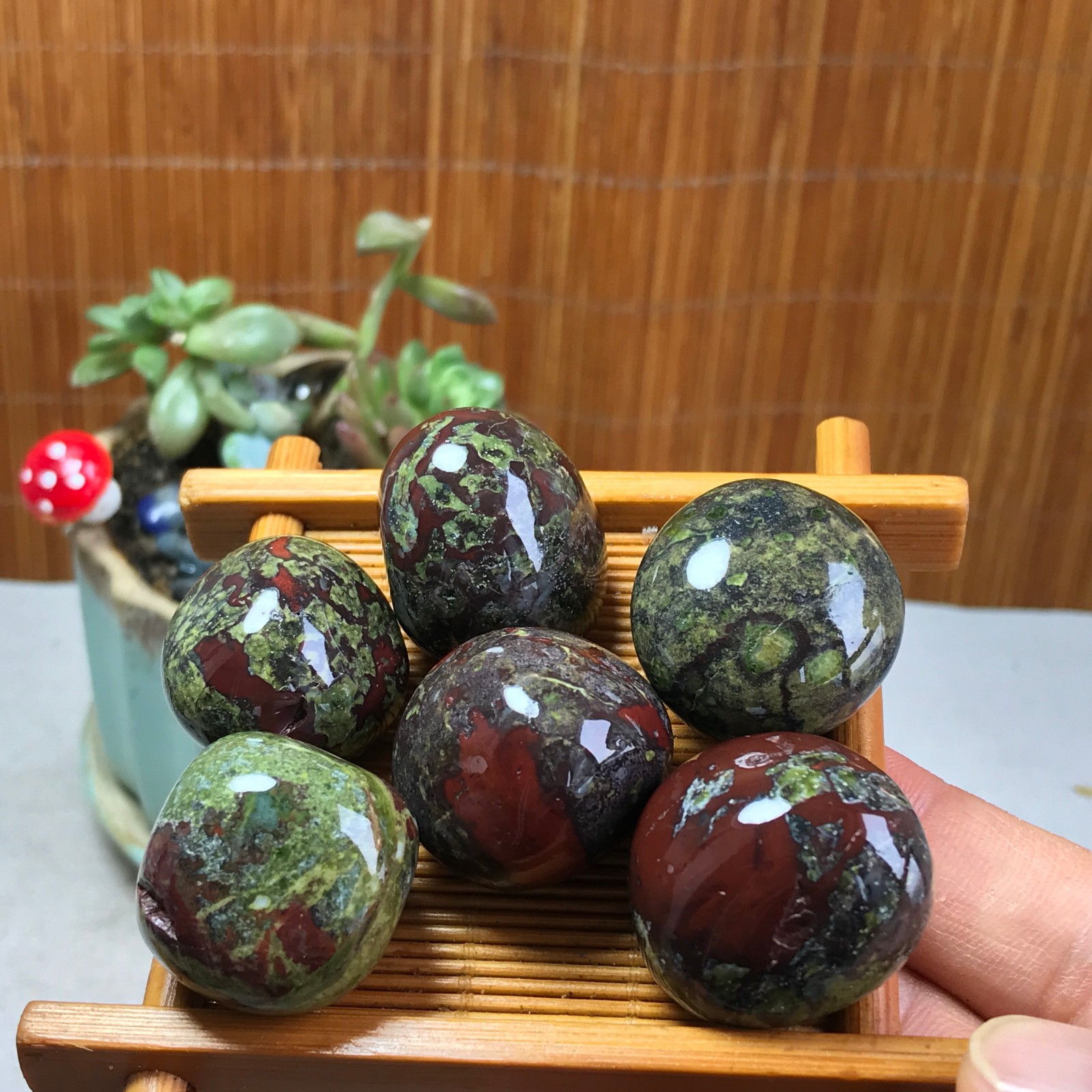 6pcs Natural Dragon blood Crystal gemstone Polish Mineral Specimen Tumbled A5305
