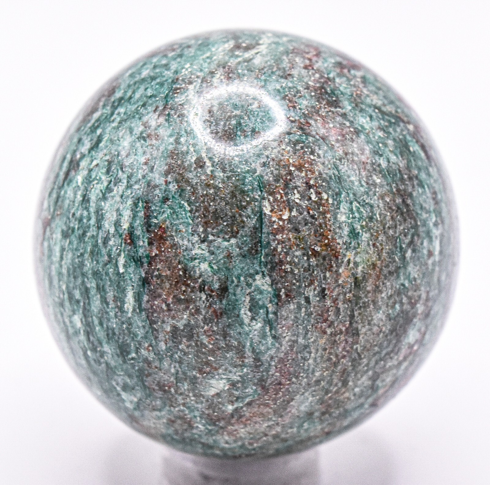 41mm Green w/ Inclusions Quartz Sphere Polished Natural Crystal Mineral – India
