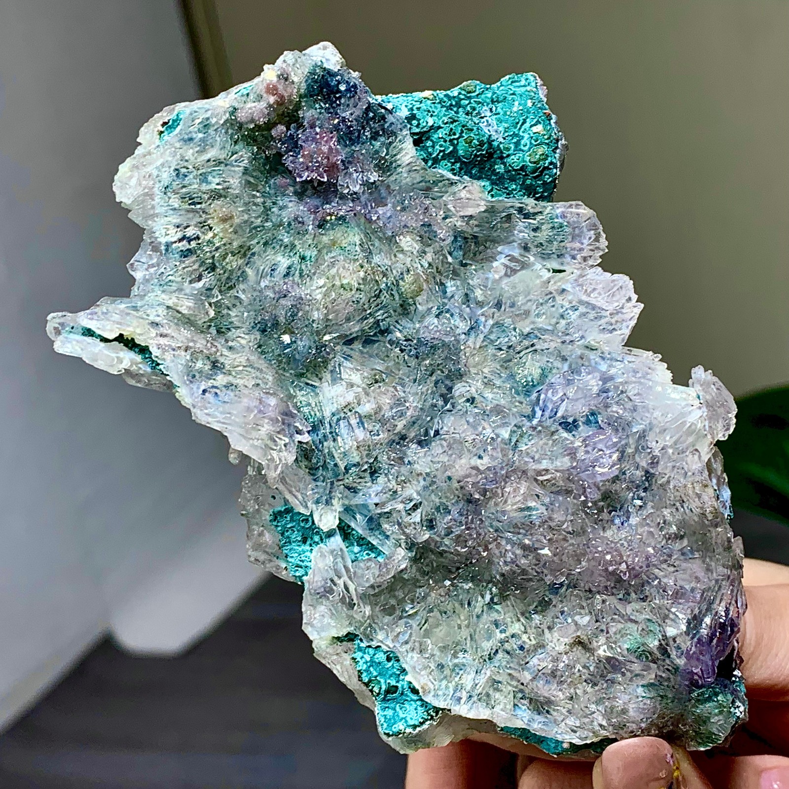 168g Natural Vision Amethyst quartz cluster crystal druzy mineral specimen
