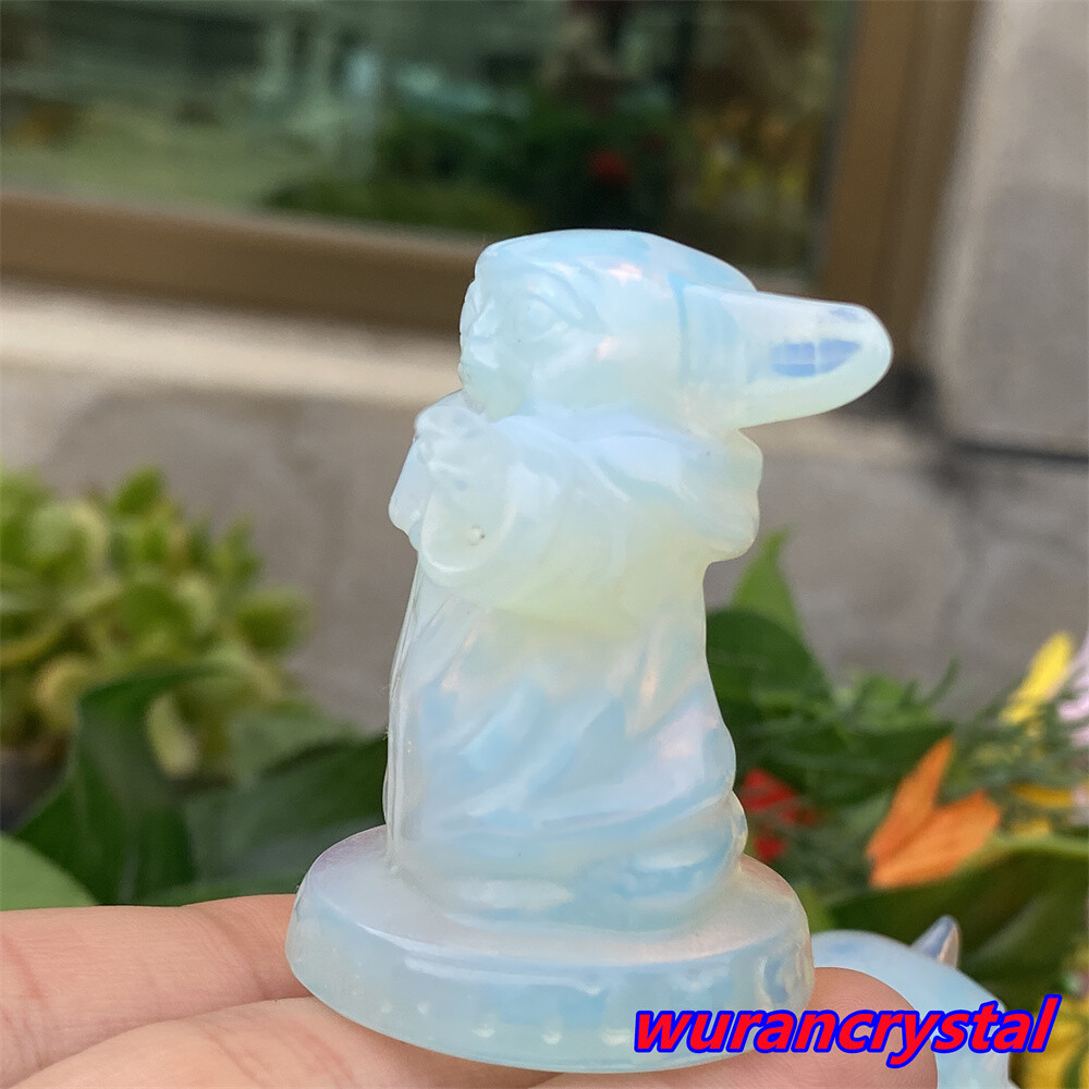 2″ Opalite Pocket Monster Elve baby skull crystal carved point healing Gem 1pc