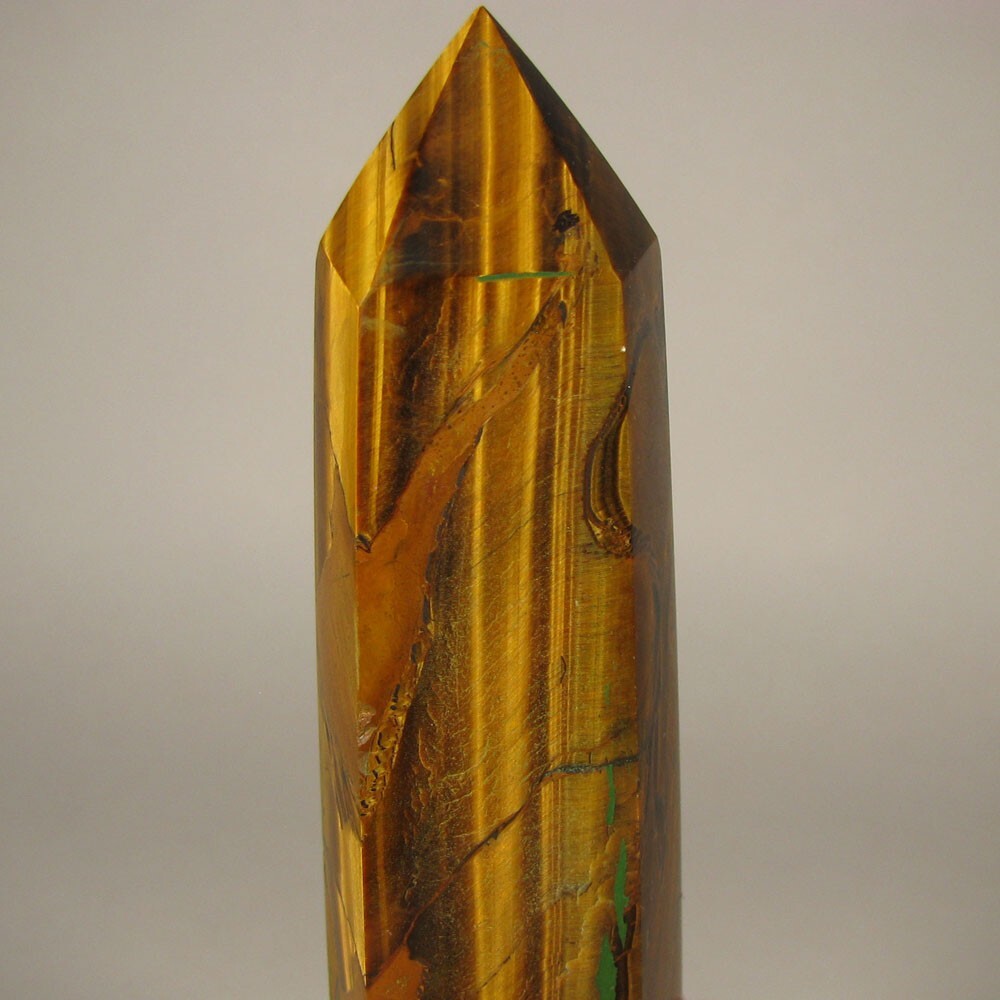 4″ TIGER EYE Polished Gemstone Point Tower Obelisk – South Africa