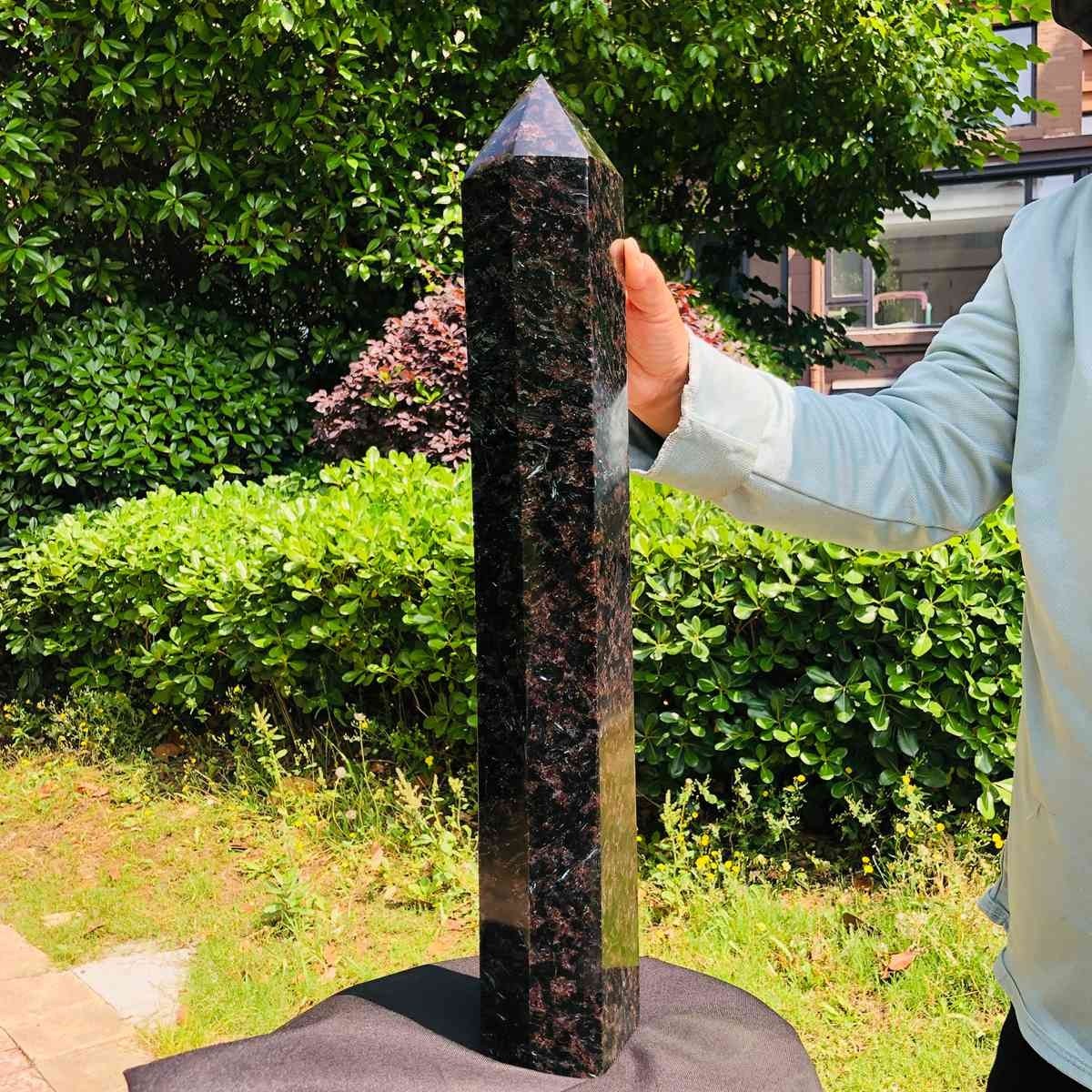 16.61LB Natural Fireworks Stone Obelisk Quartz Tower Crystal Wand Point Healing