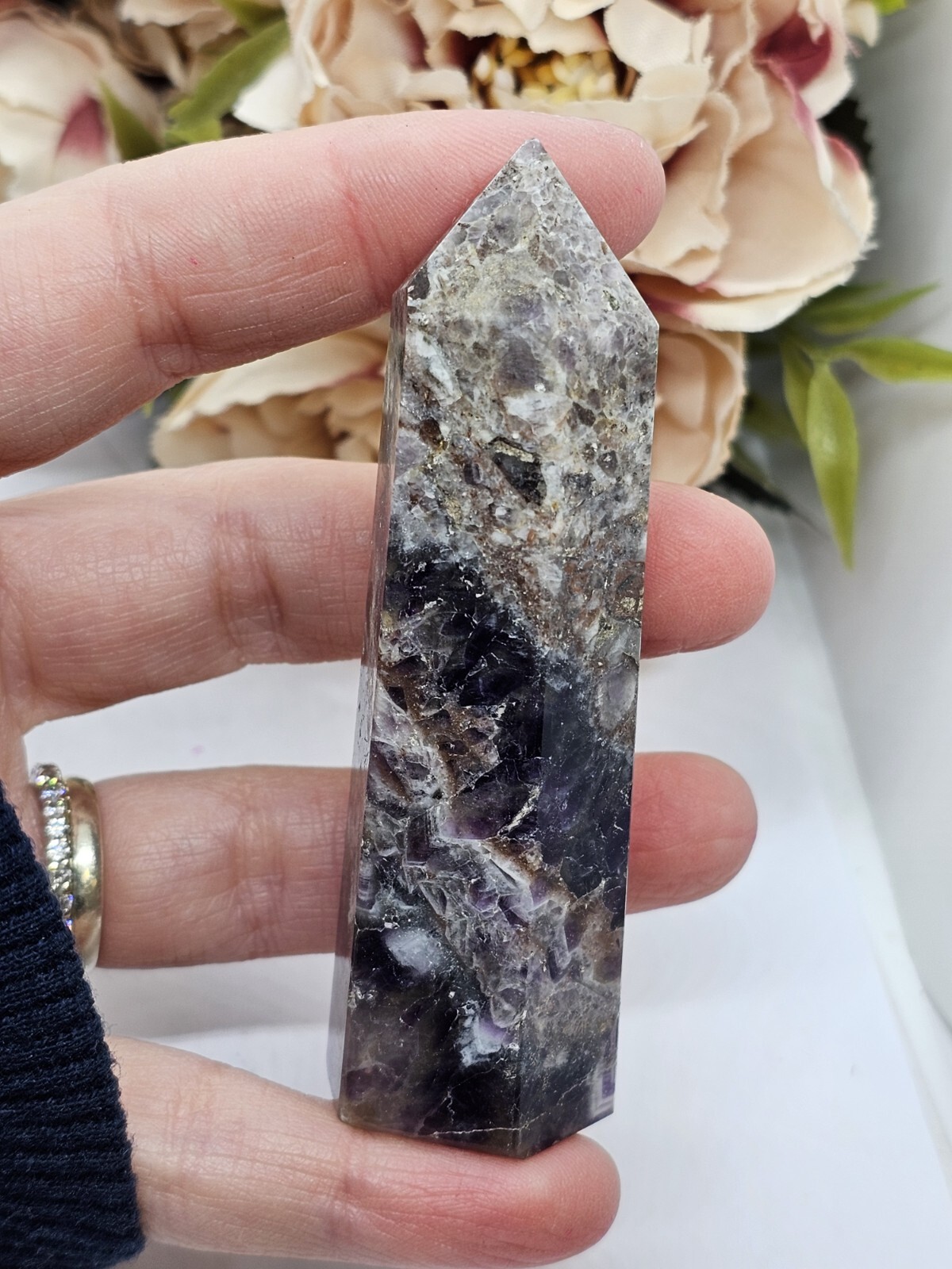 ✨️SALE✨️ Amethyst Crystal Tower Point (2) Healing 7.8cm 73g Purple Stress Relief