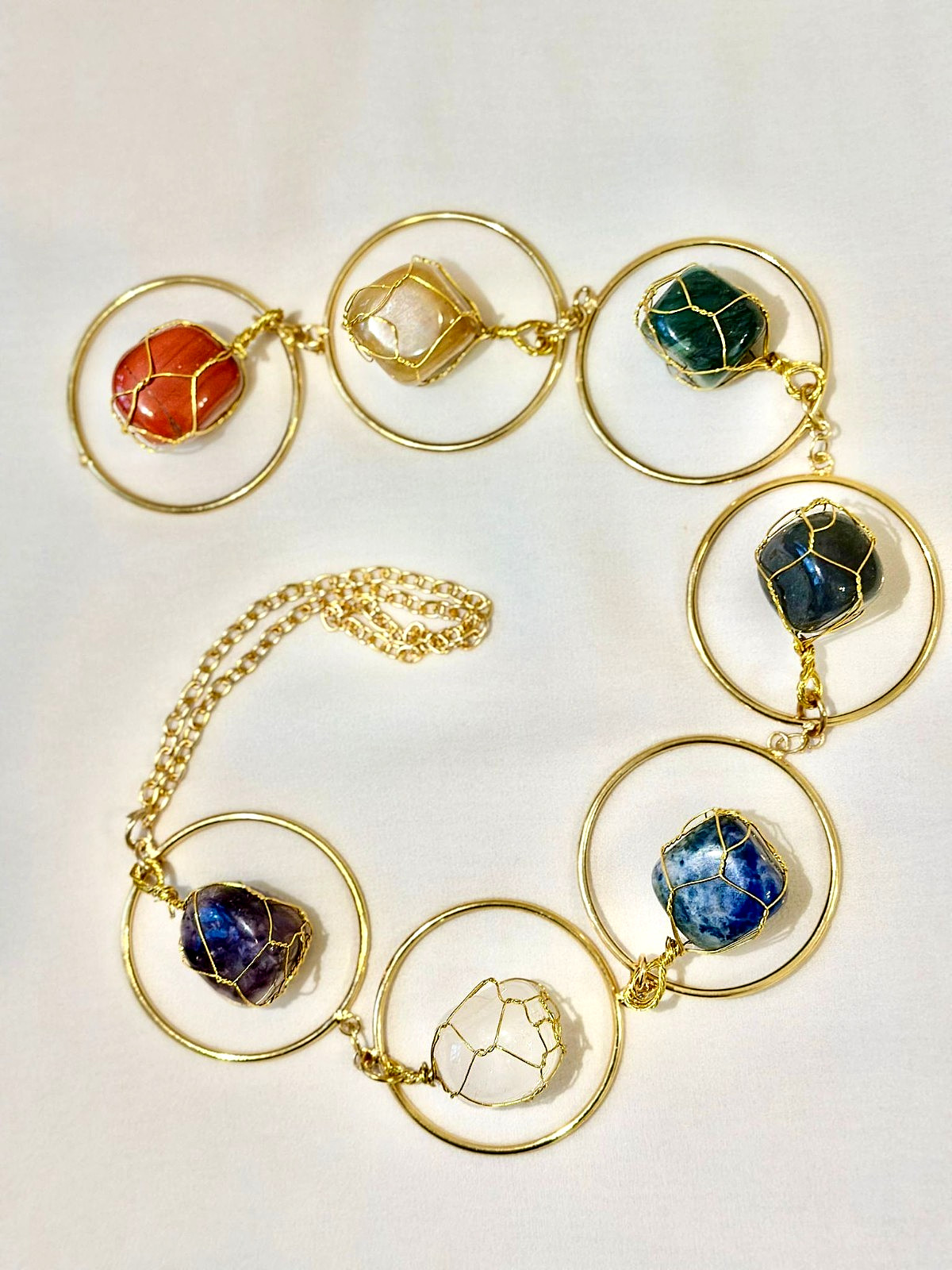 Wall Hanger 7 Chakra Agate – Decoration/Gifting/Gemstone Wall Hanging/Healing