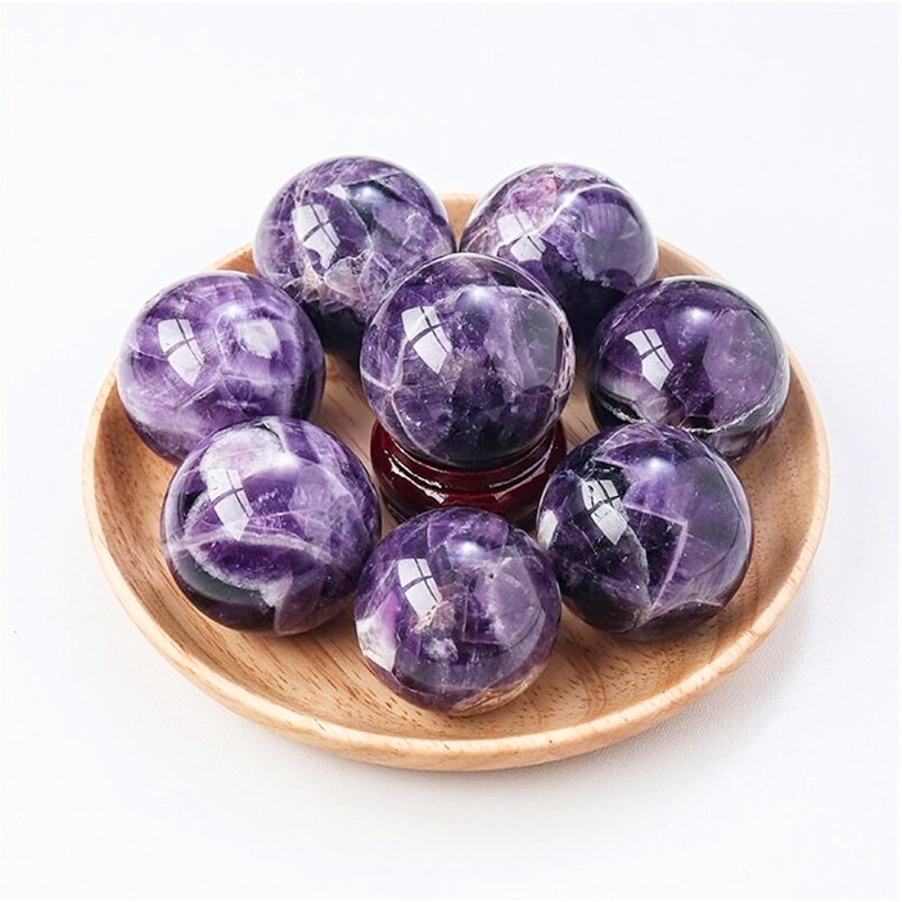 Natural Dreamy purple crystal Sphere Ball Reiki Healing stone Meditation Decor