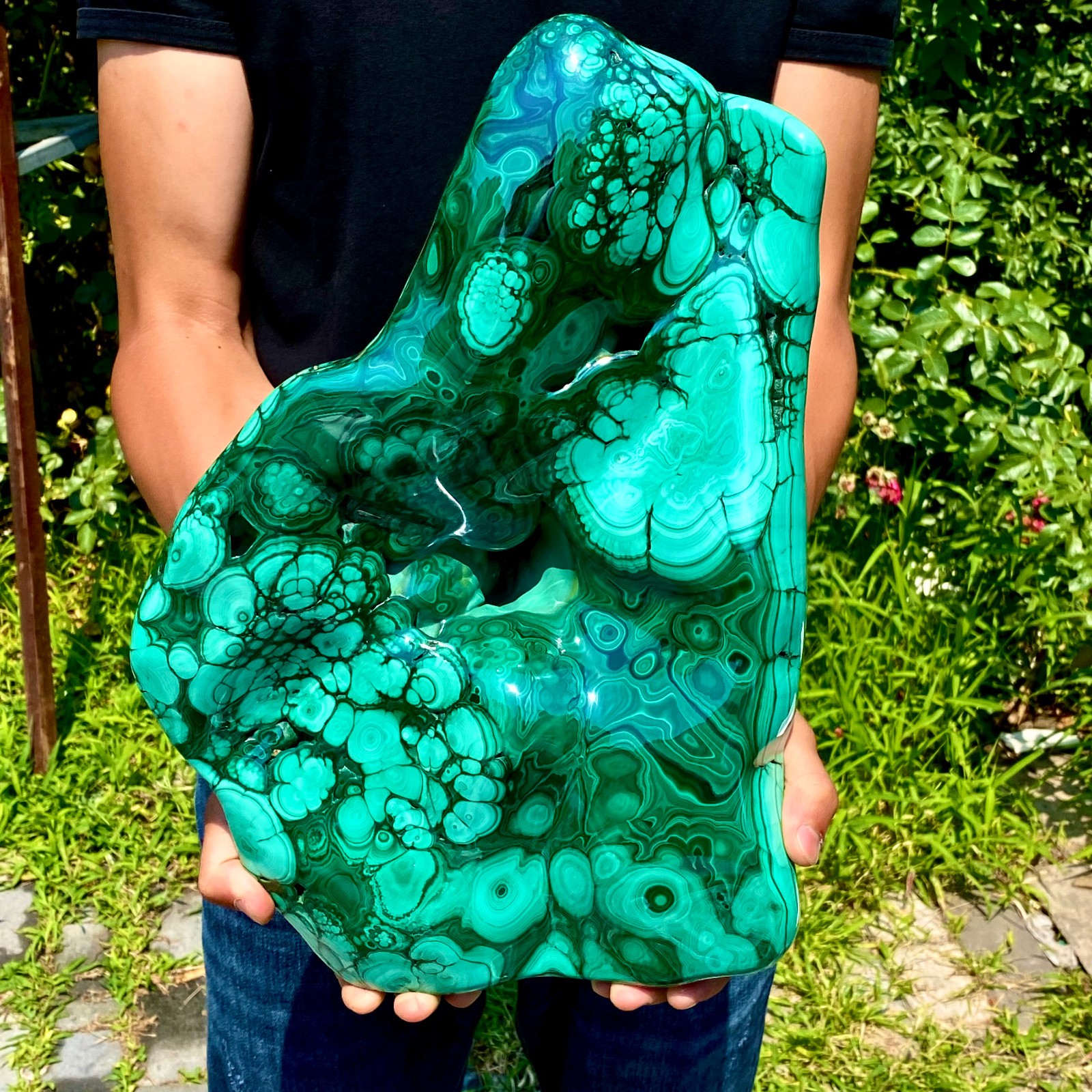 59.39LB Natural chrysocolla/Malachite transparent cluster rough mineral sample
