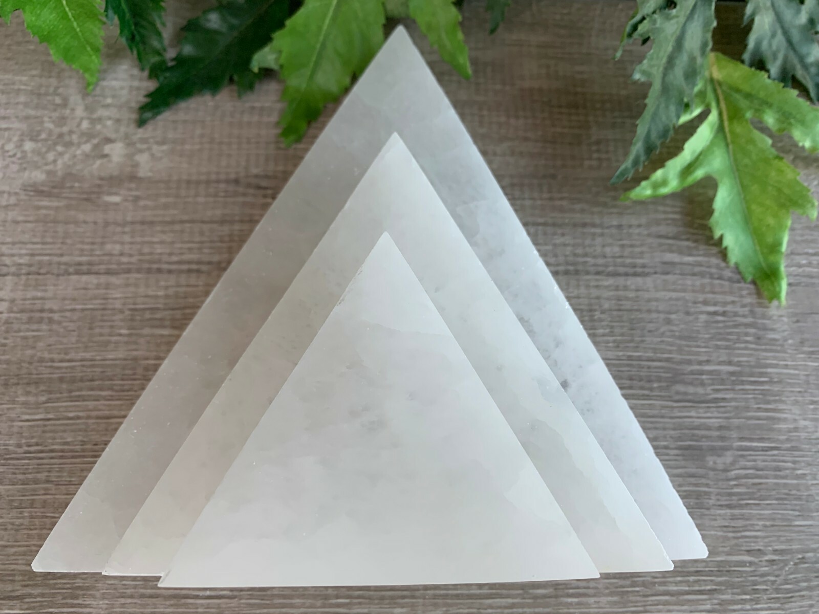 Selenite Triangle Charging Plate, Charging Tile, Selenite Slab Size 3″, 4″, 6″