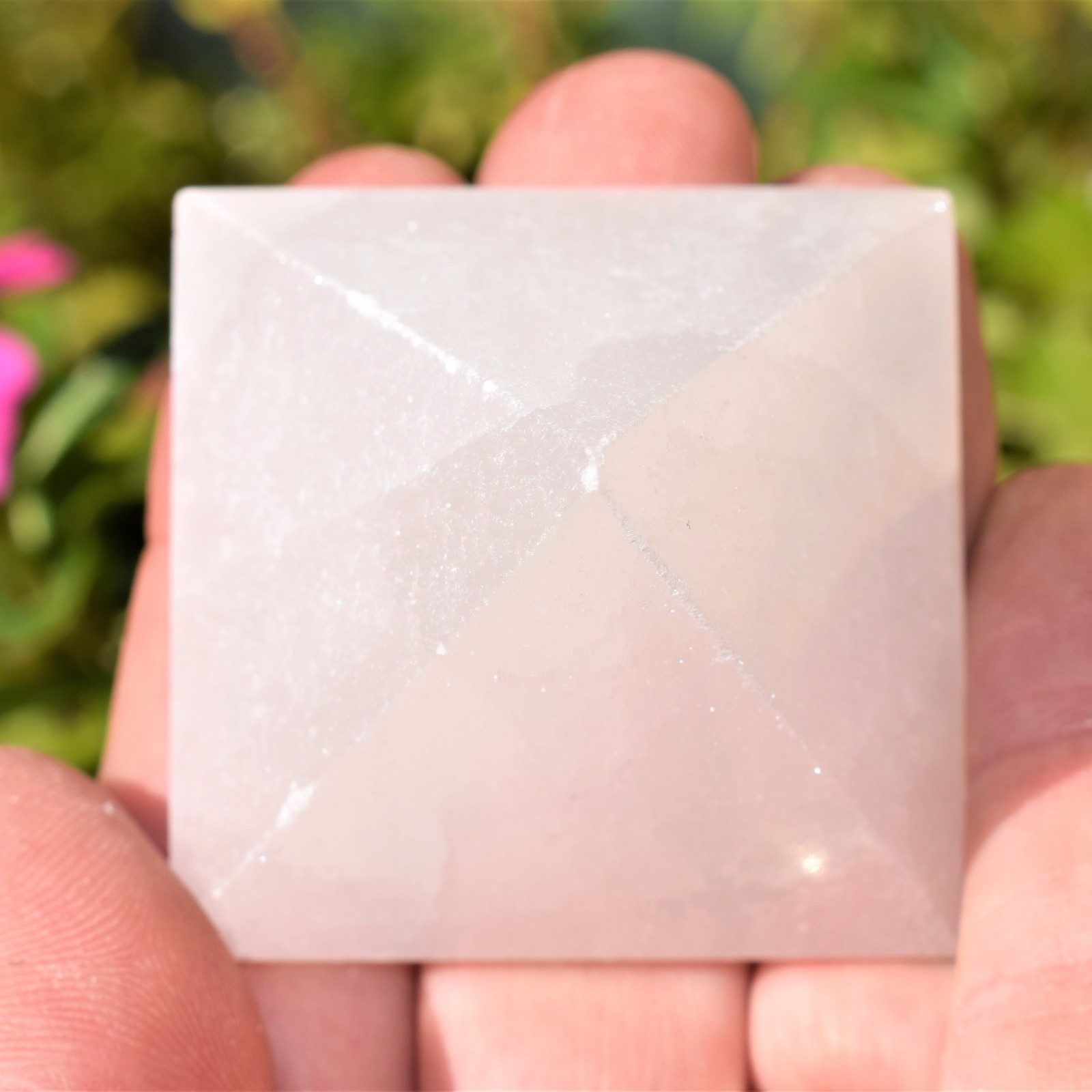 2″ (50mm) Moroccan Selenite Pyramid Hand-carved Hand-Polished POWERFUL ENERGY