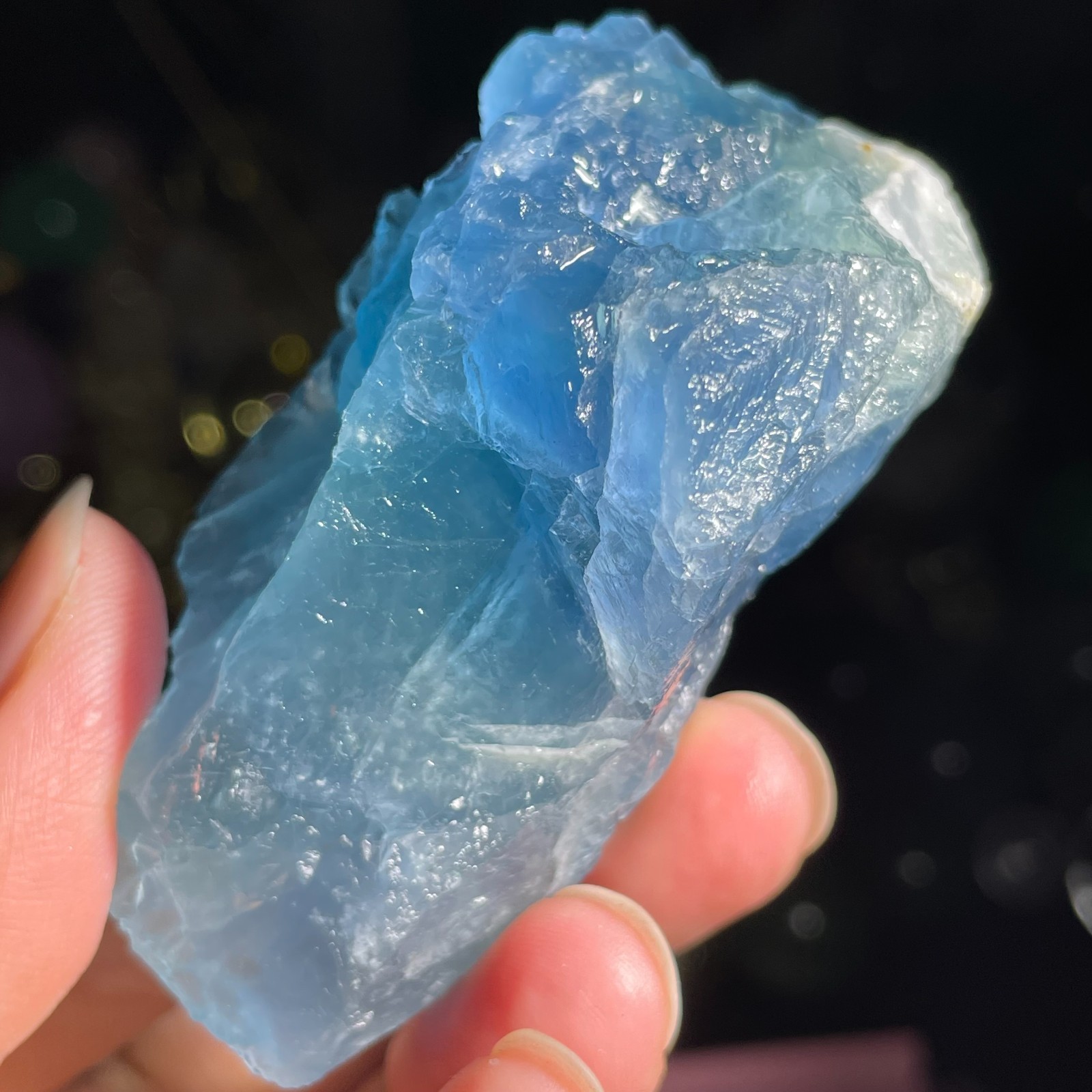 145g Natural Rough Dark Blue Fluorite Quartz Crystal Raw Stone Specimen Healing