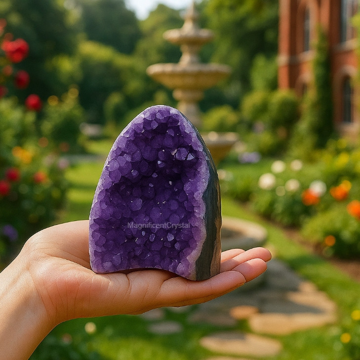 Rare Amethyst Geode Cluster Purple Quartz Crystal Healing Reiki Art Decor Gift