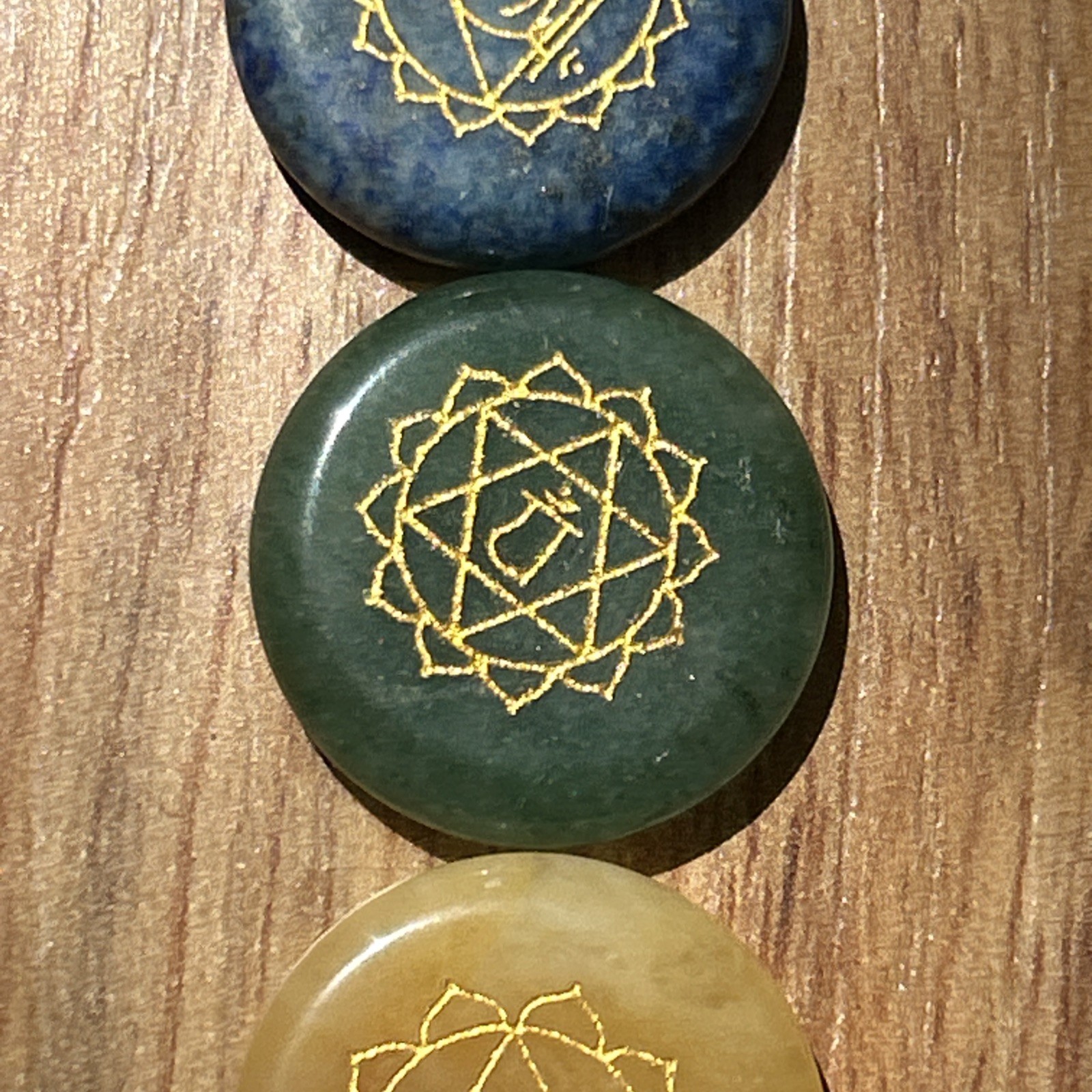 7PCS Chakra Stones Crystal Healing Energy Natural Gemstone Disc Set W/ Bag
