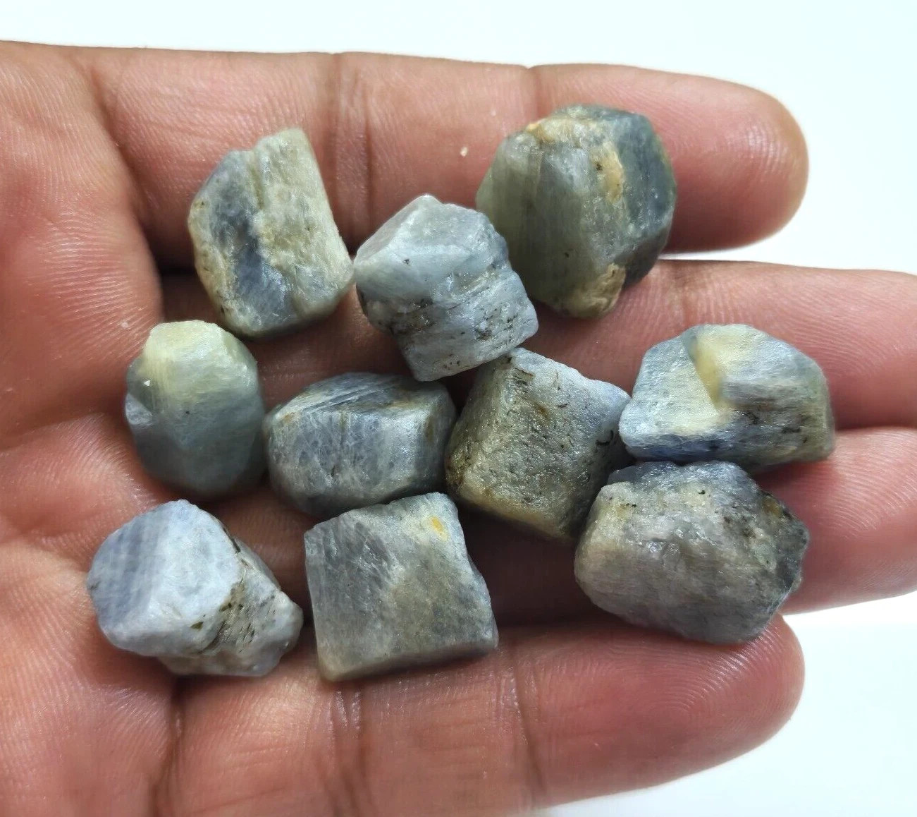 A+ Excellent African Blue Sapphire Rough 10 Pcs Lot Size 15-18 MM Loose Gemstone