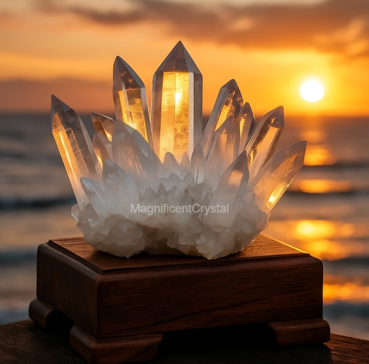 450GNatural Clear Quartz White Reiki Crystal Geode Cluster Art Display Gift Deco