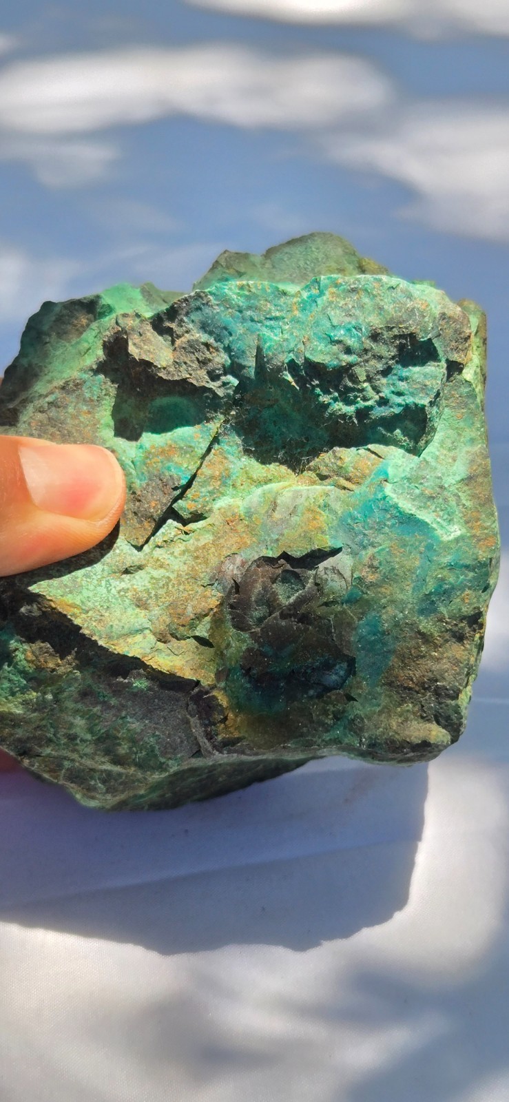 Large 880 Grs Old Chrysocolla Specimen Arizona USA Dark Green Blue Chalky Matrix