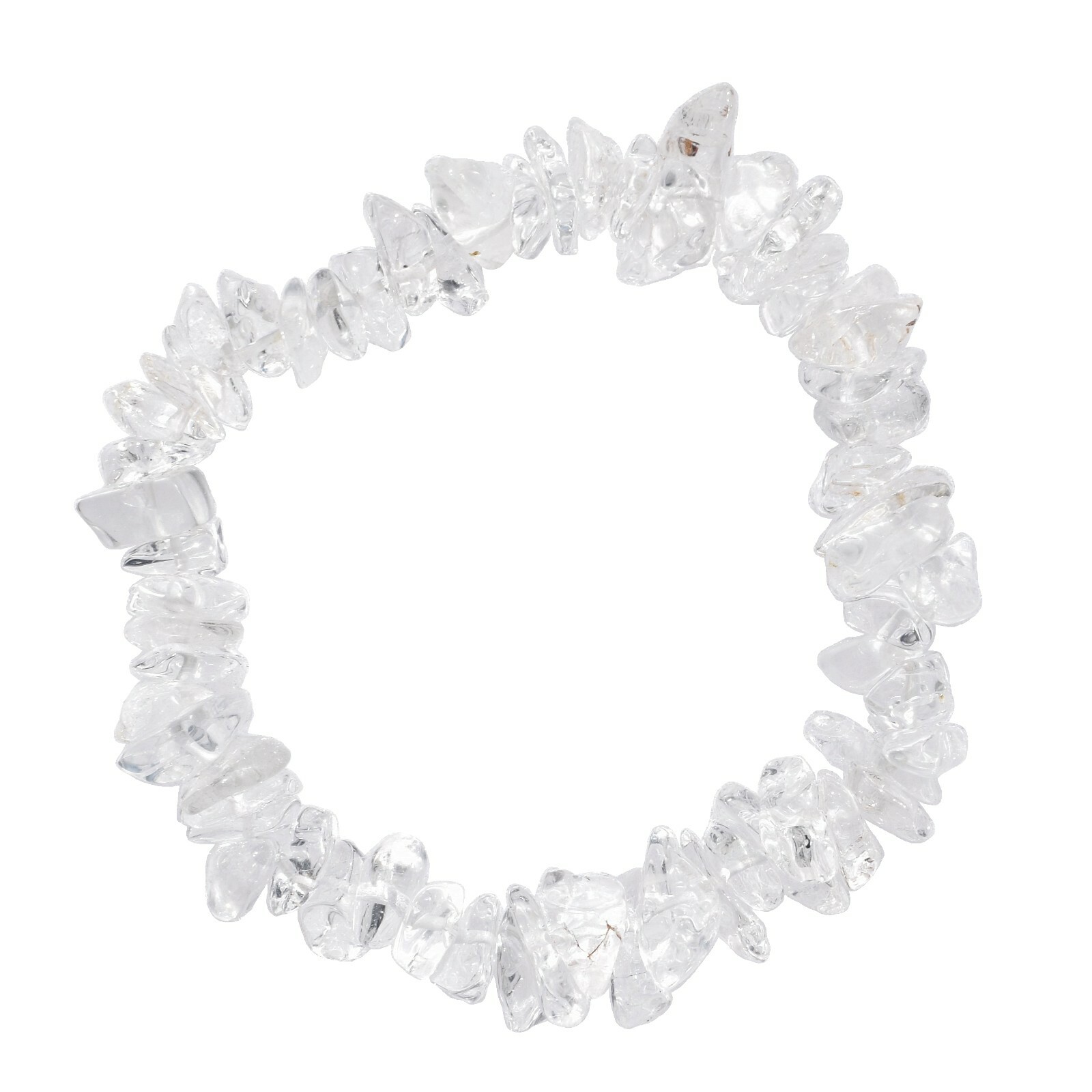 CHARGED Amplifier (Clear) Quartz Crystal Chip Stretchy Bracelet + Selenit Heart