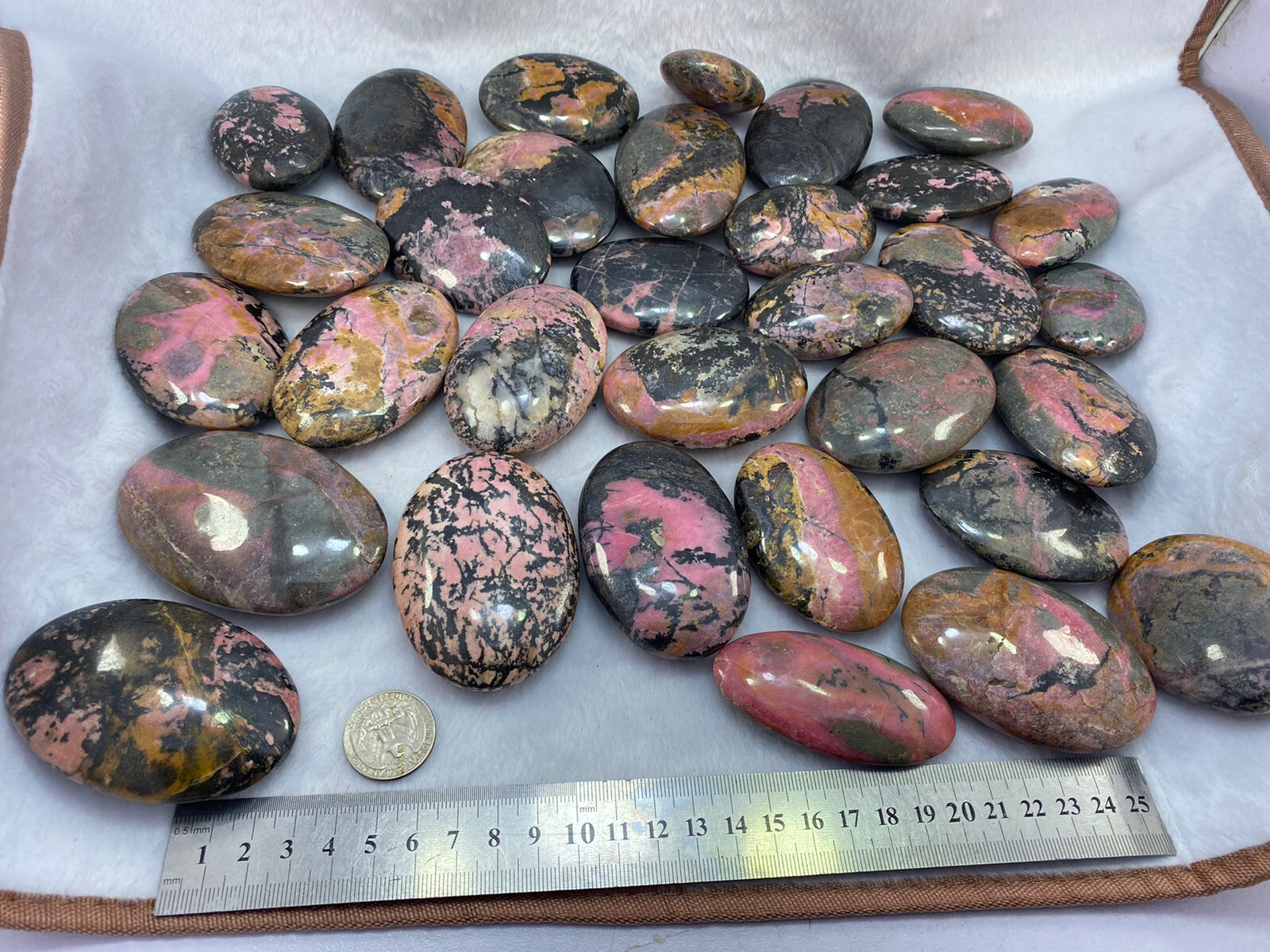 4kg rhodonite Palm worry soap stone massage healing meditation wholesale lot