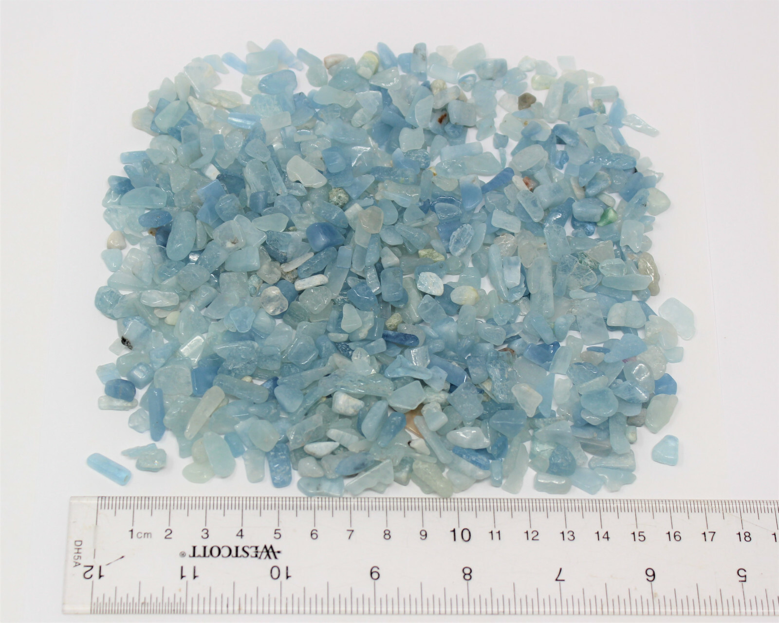 Aquamarine Semi Tumbled Gemstone Mini Chips 6-8 mm, ‘A’ Grade Wholesale Bulk Lot