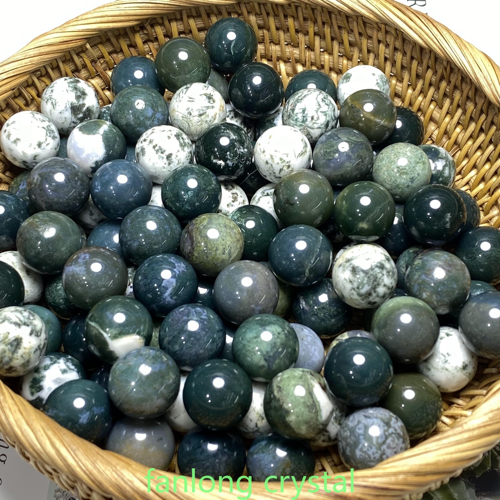 20pc Natural Aquatic agate Ball Sphere Quartz Crystal Mineral Gem Healing 20mm