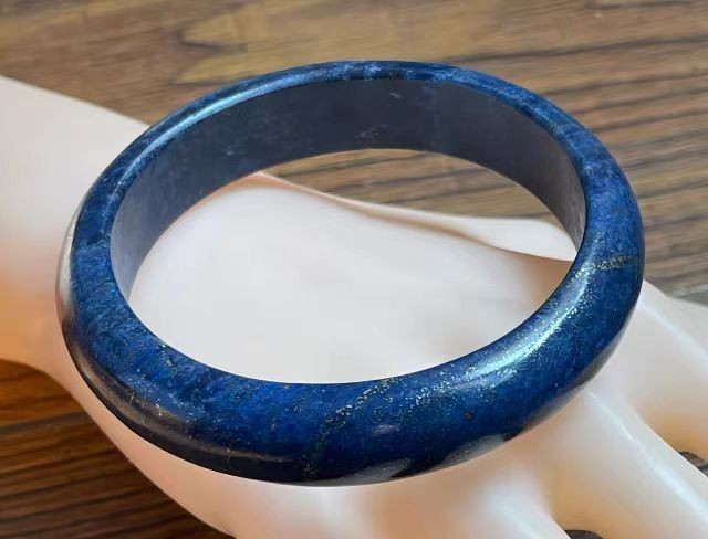 Natural Blue Lapis Lazuli Gemstone Crystal Fashion Bangle Inner Diameter 62mm