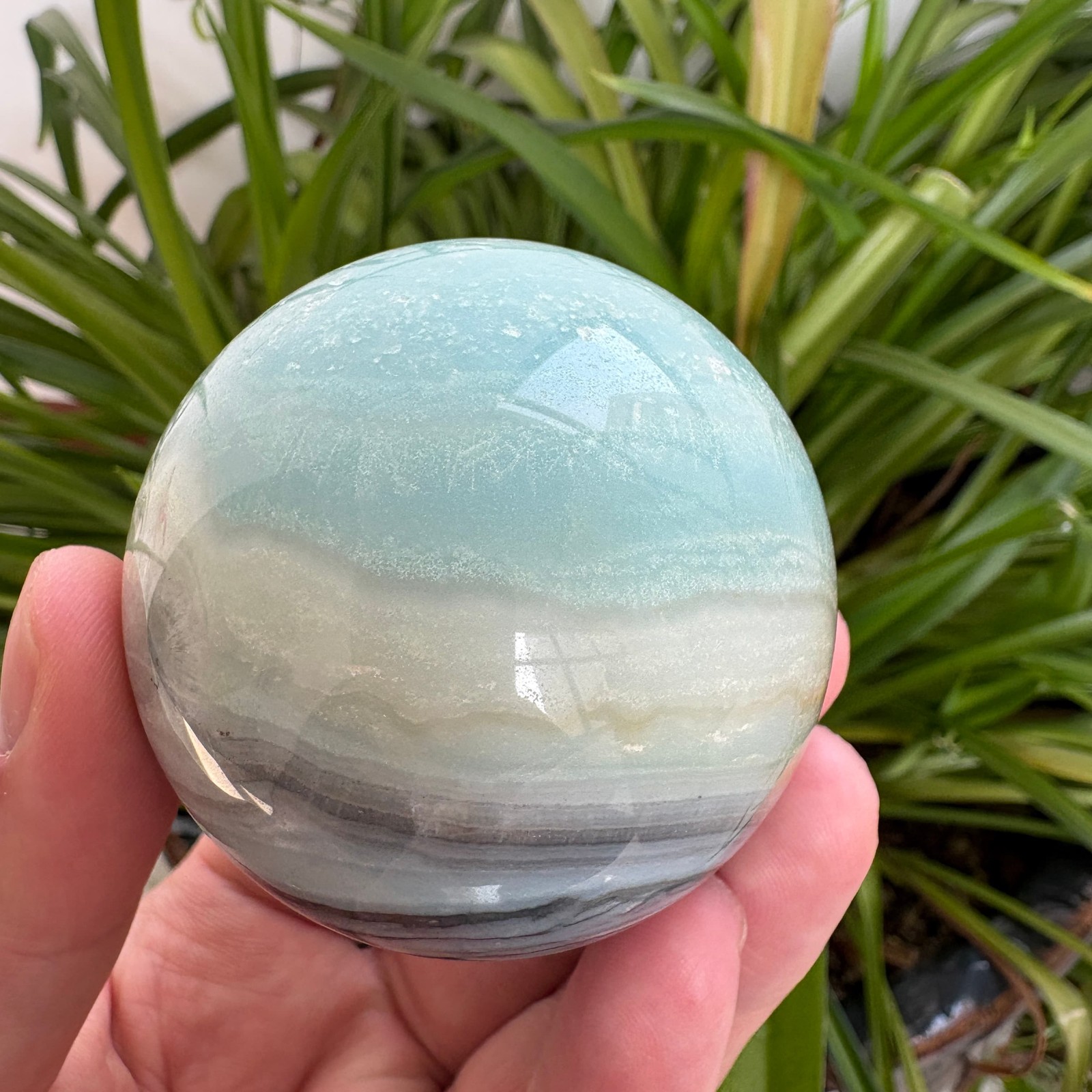Natural Amazonite Sphere 2.3″ 0.6 lb Crystal Ball Healing
