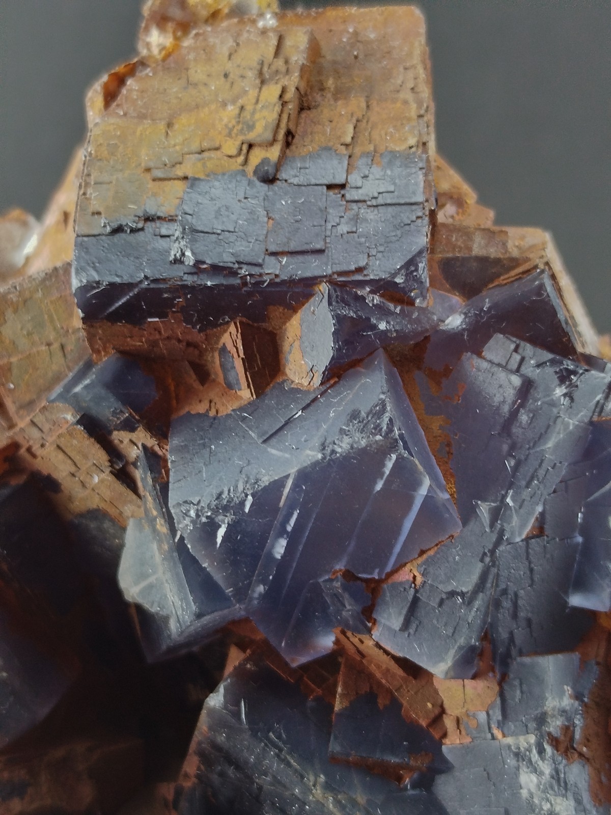 3.53lbs Natural Cubic Dark Blue Phantom Fluorite Crystal Mineral Specimen
