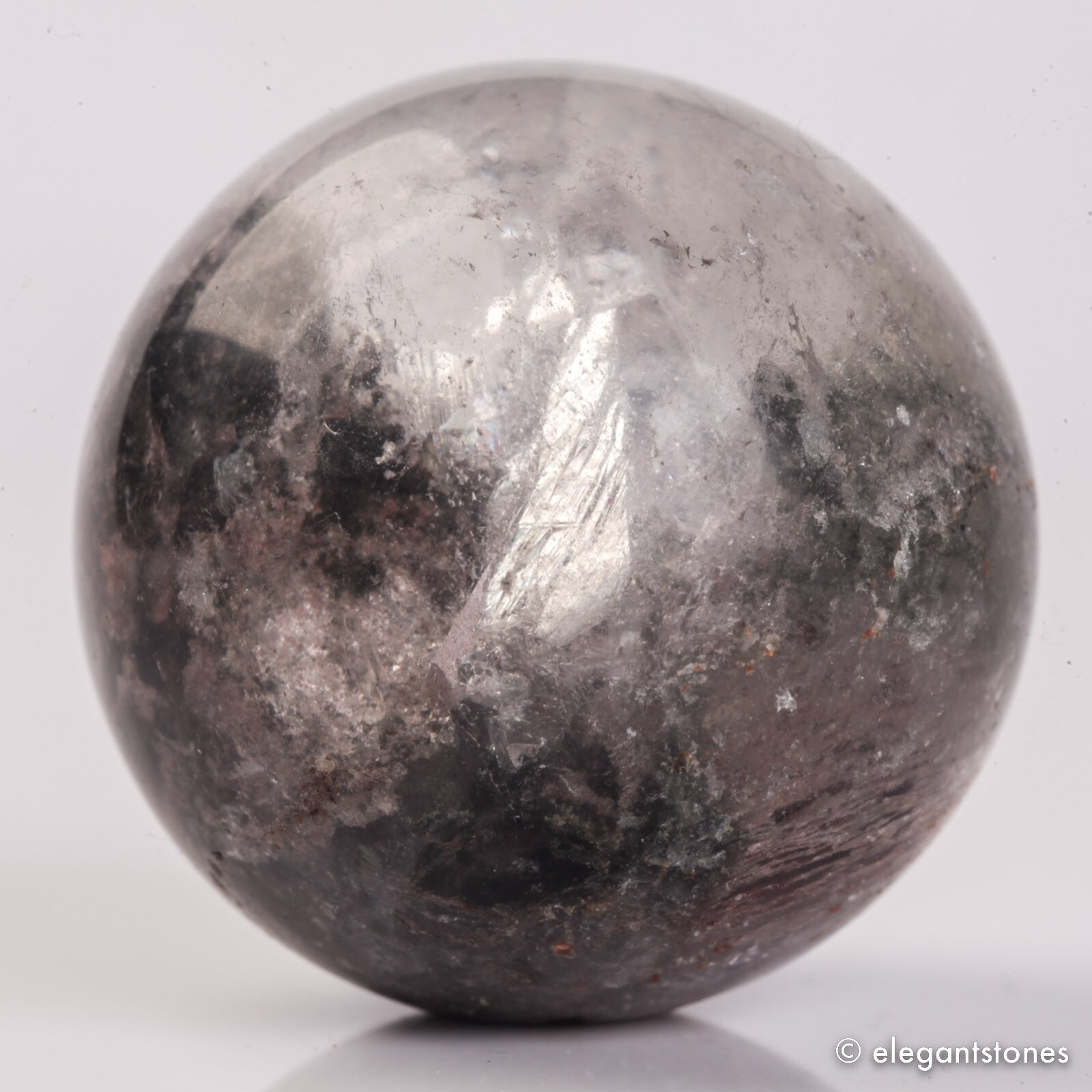 47g32mm Natural Garden/Phantom/Ghost/Lodolite Quartz Crystal Sphere Healing Ball