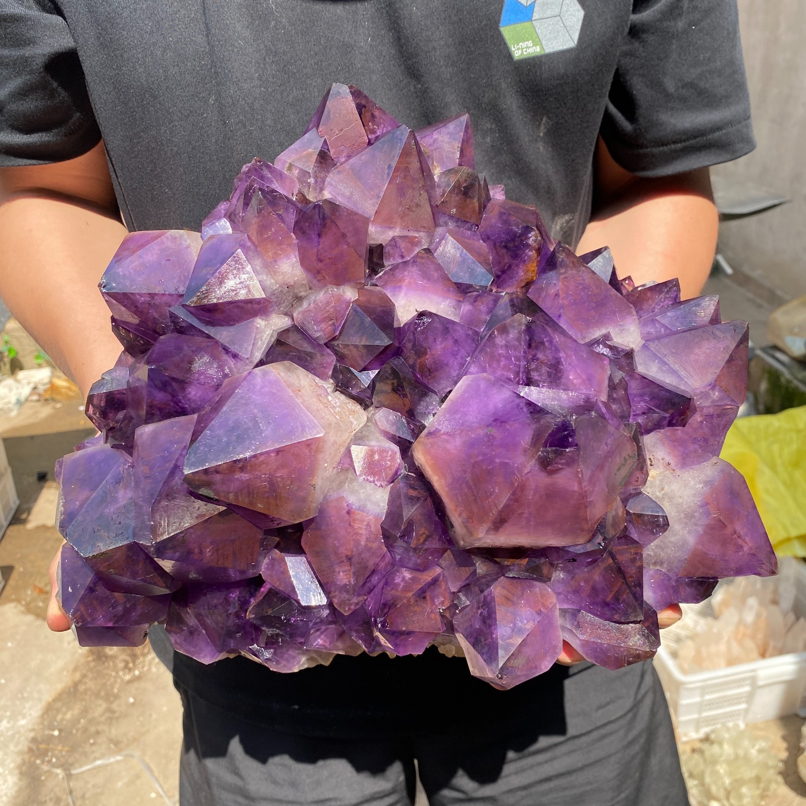 26.2lb Natural Amethyst geode quartz cluster crystal specimen Healing