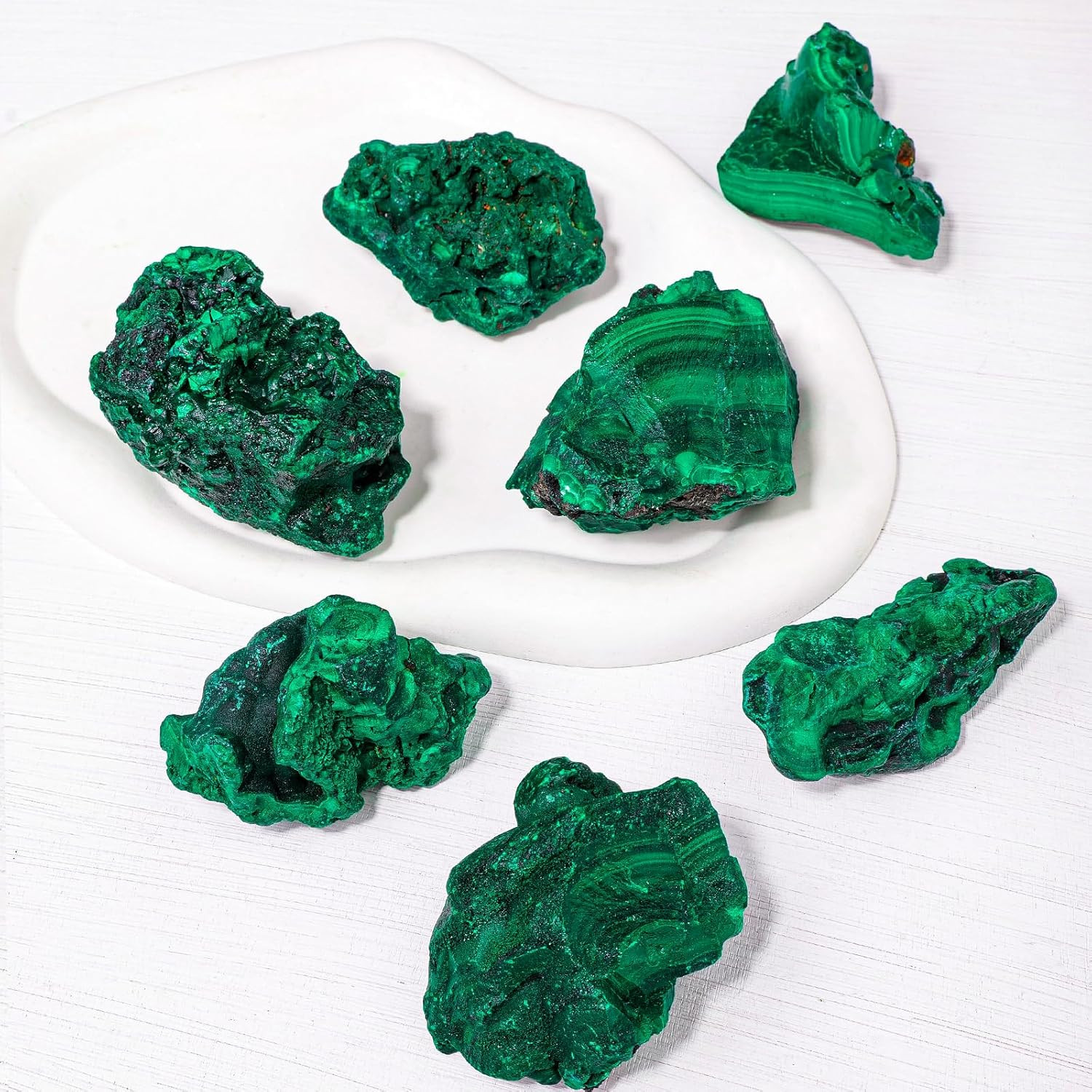 Natural Malachite Crystal Stone 0.11-0.22Lb Raw Malachite Stone Irregular Rough