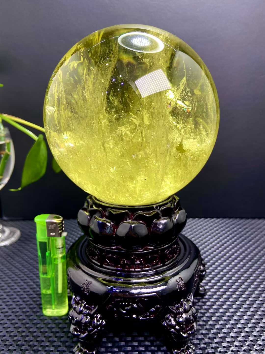 4.5LB Natural Citrine Quartz Sphere Crystal Ball Energy Reiki Healing Gem 115mm