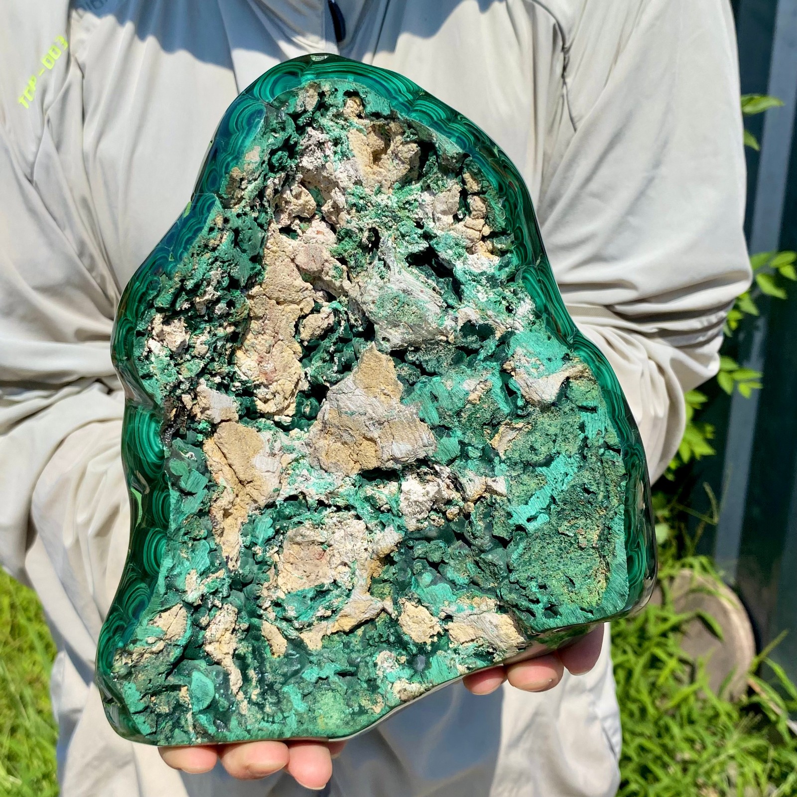 7.16LB Natural glossy Malachite transparent cluster rough mineral sample