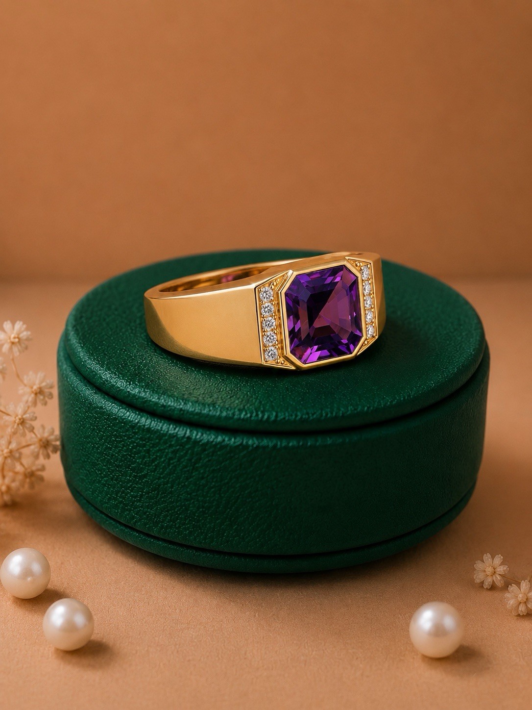 Natural Amethyst Ring For Men Ring Statement Ring Engagement Ring Gift For Him