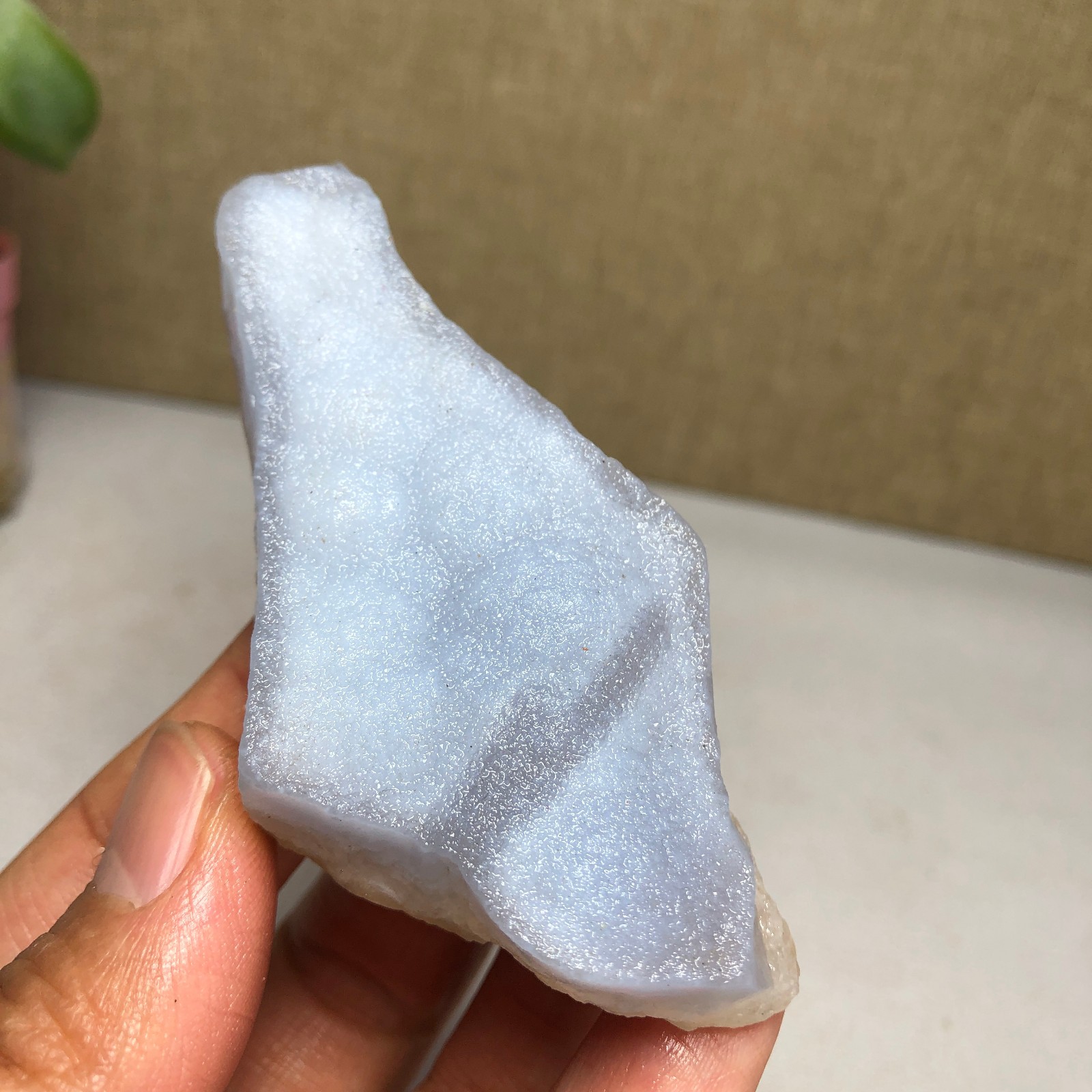 78-35-13mm Natural Blue chalcedony Crystal gemstone Rough Mineral Specimen A2157