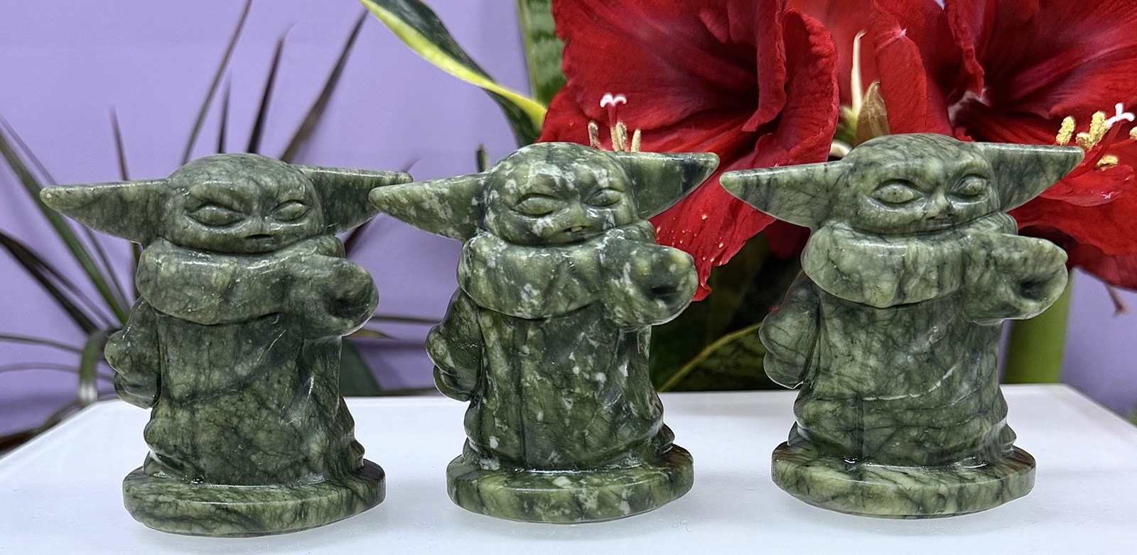 Wholesale Lot 6 Pcs Natural Nephrite Jade Baby Yoda 8cm Healing Energy
