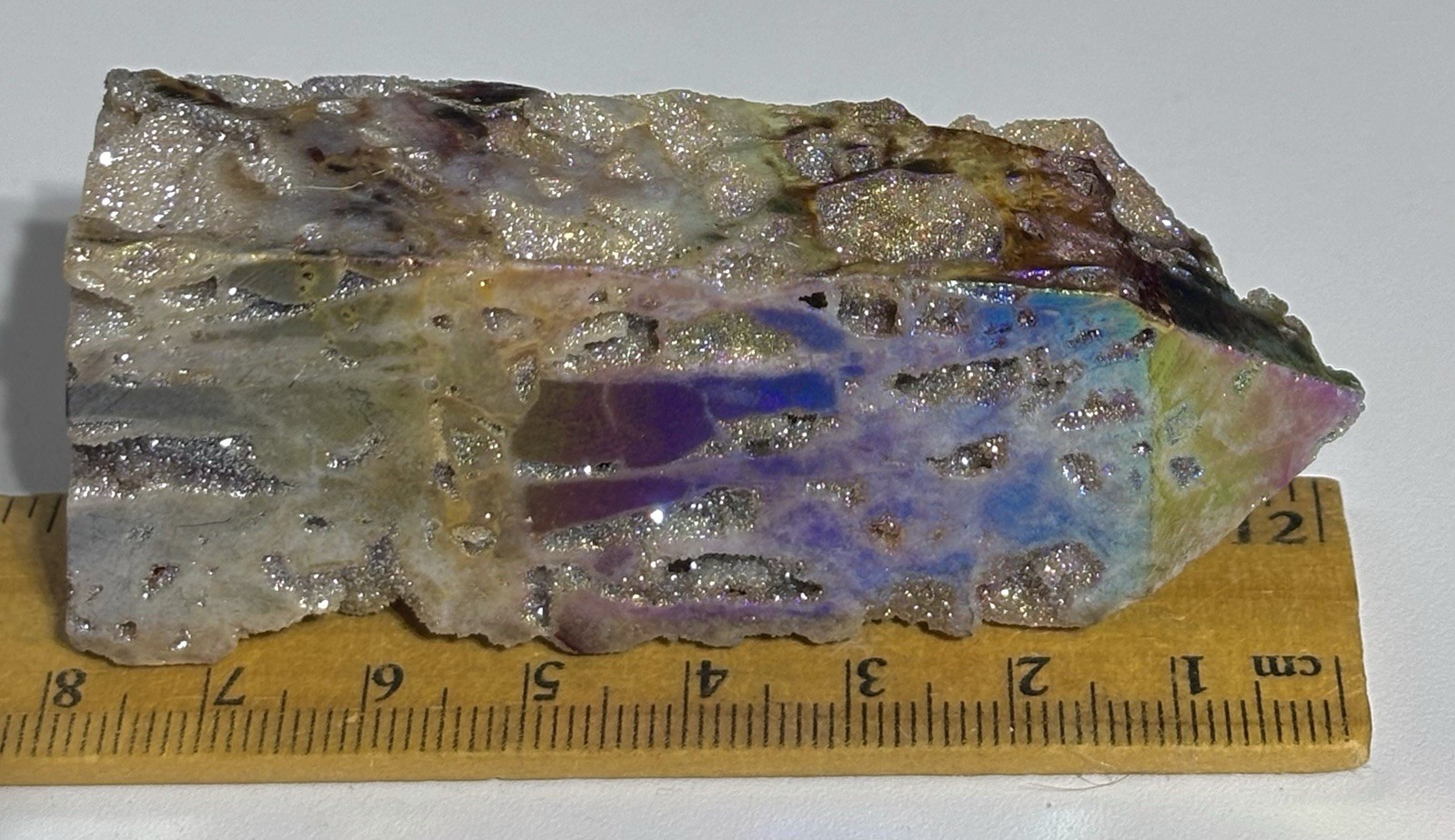 Rainbow Sphalerite Crystal Tower Point Colourful Metallic Lustre Stone 80x32mm