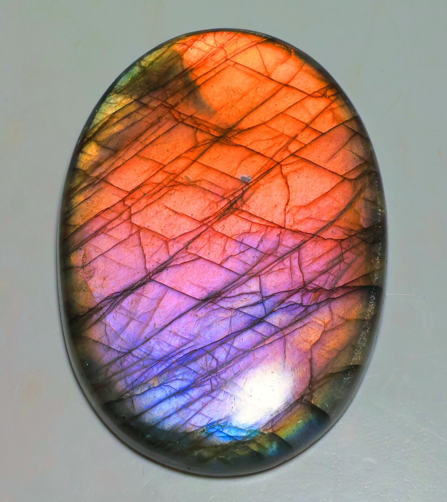 Natural Labradorite Pear , 0.5″- 4″ High Purple Multi Flash, Pick a Size