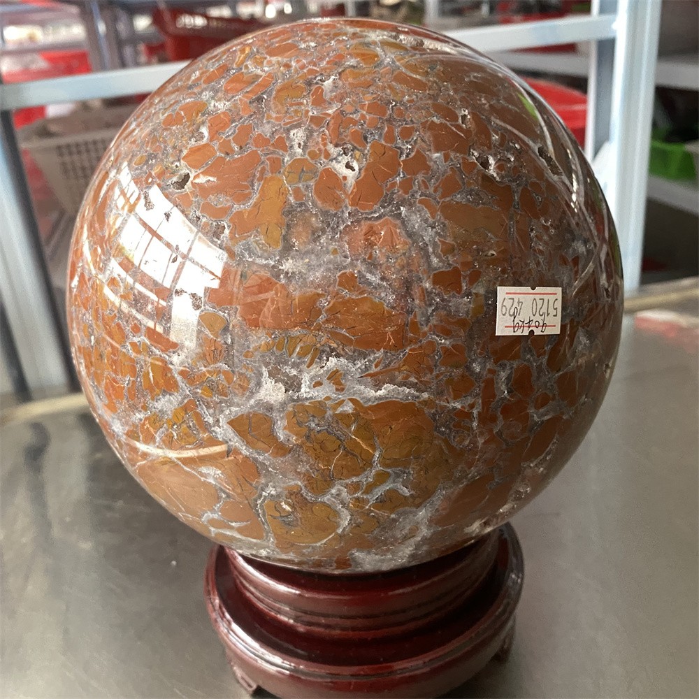 Random1pc19.9LB 7.2″ Natural Geode Indonesian Agate Sphere Heal Reiki Ball Decor
