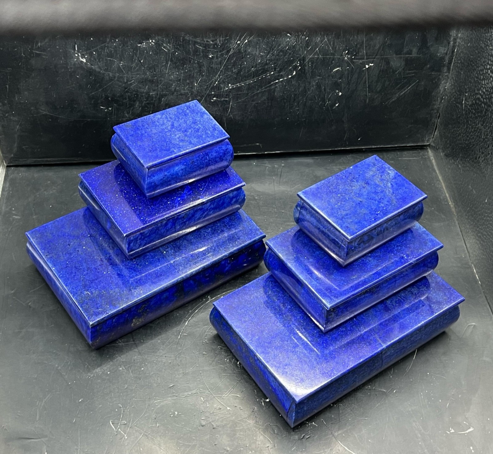 Premium 1.4kg Lapis Lazuli Stone Boxes Set – Natural Afghan Blue Gemstone