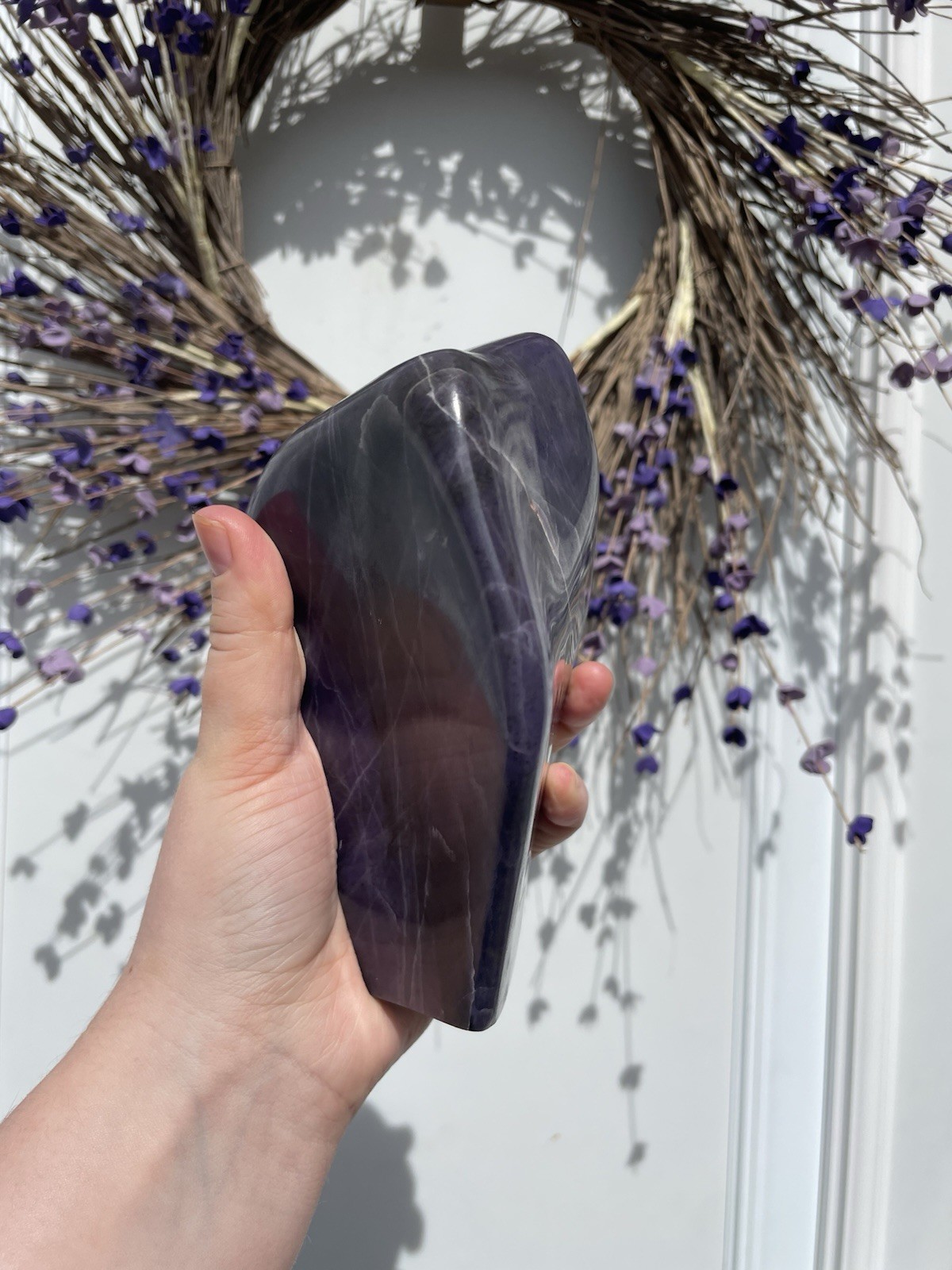 Deep Purple Morado Opal, hand carved and polished, 1806g, 3.98lbs, violet flame