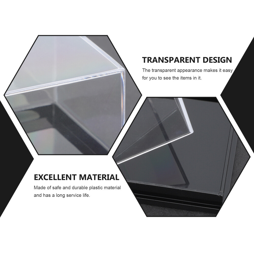 6 Pcs Square Transparent Plastic Specimen Display Boxes Mineral Storage Cases