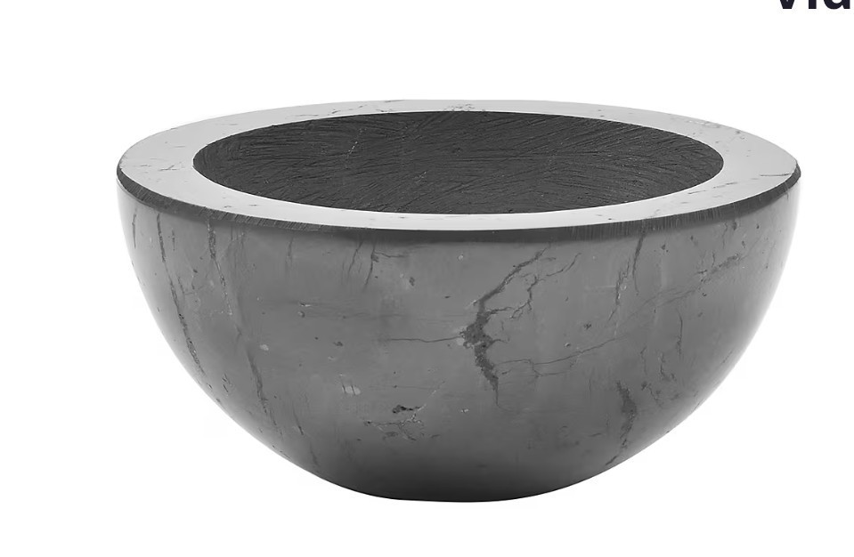 Shungite Solid Bowl – 1 lb 2.2 oz 4″ Wide Almost 1/2″ Deep